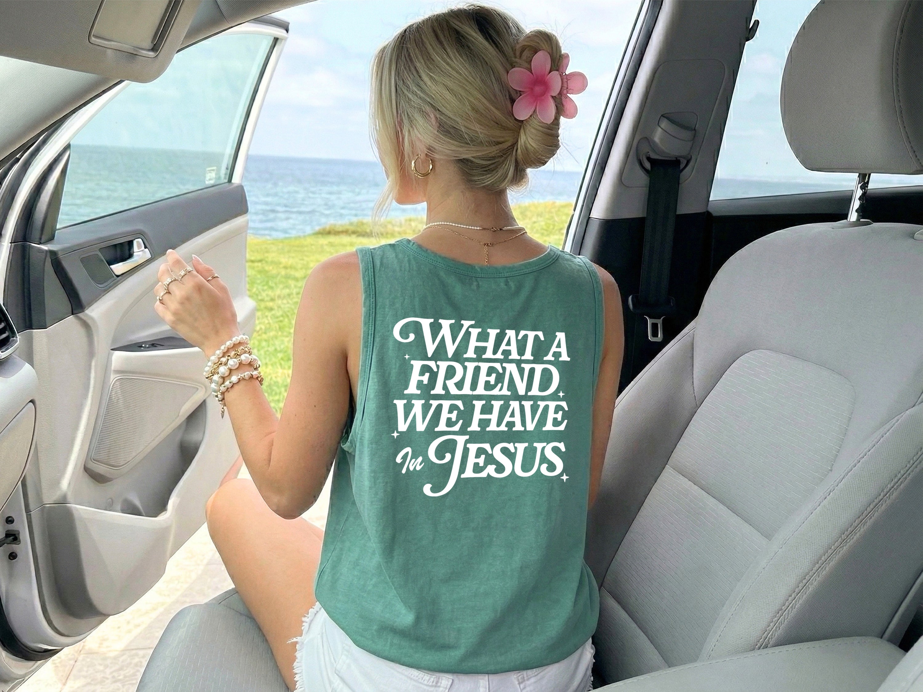 What a friend we have in Jesus Psalm Christian Comfort Colors Tank Top Faith Bible Jesus