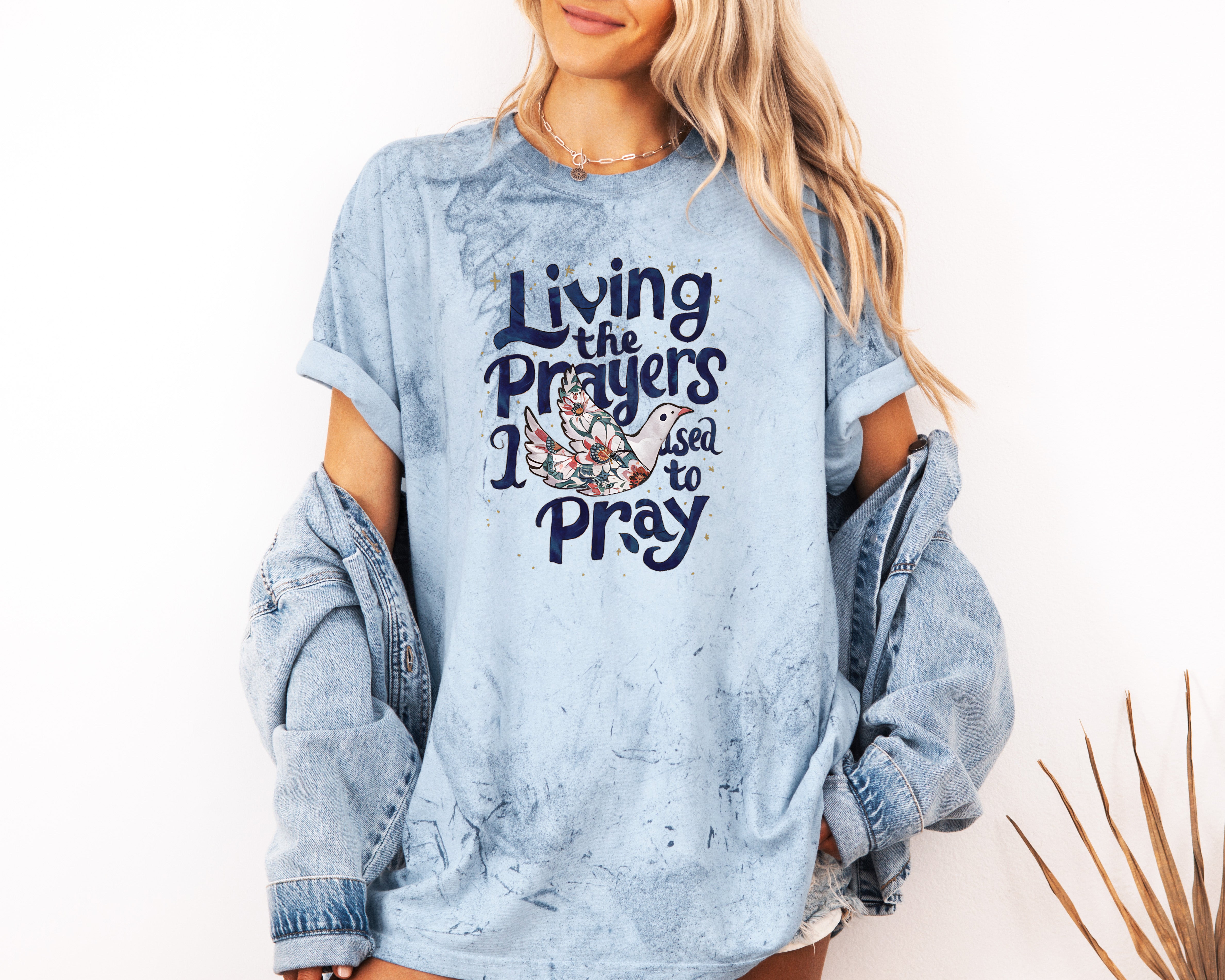 Living the prayer Christian Comfort Colors Garment Dyed T Shirt
