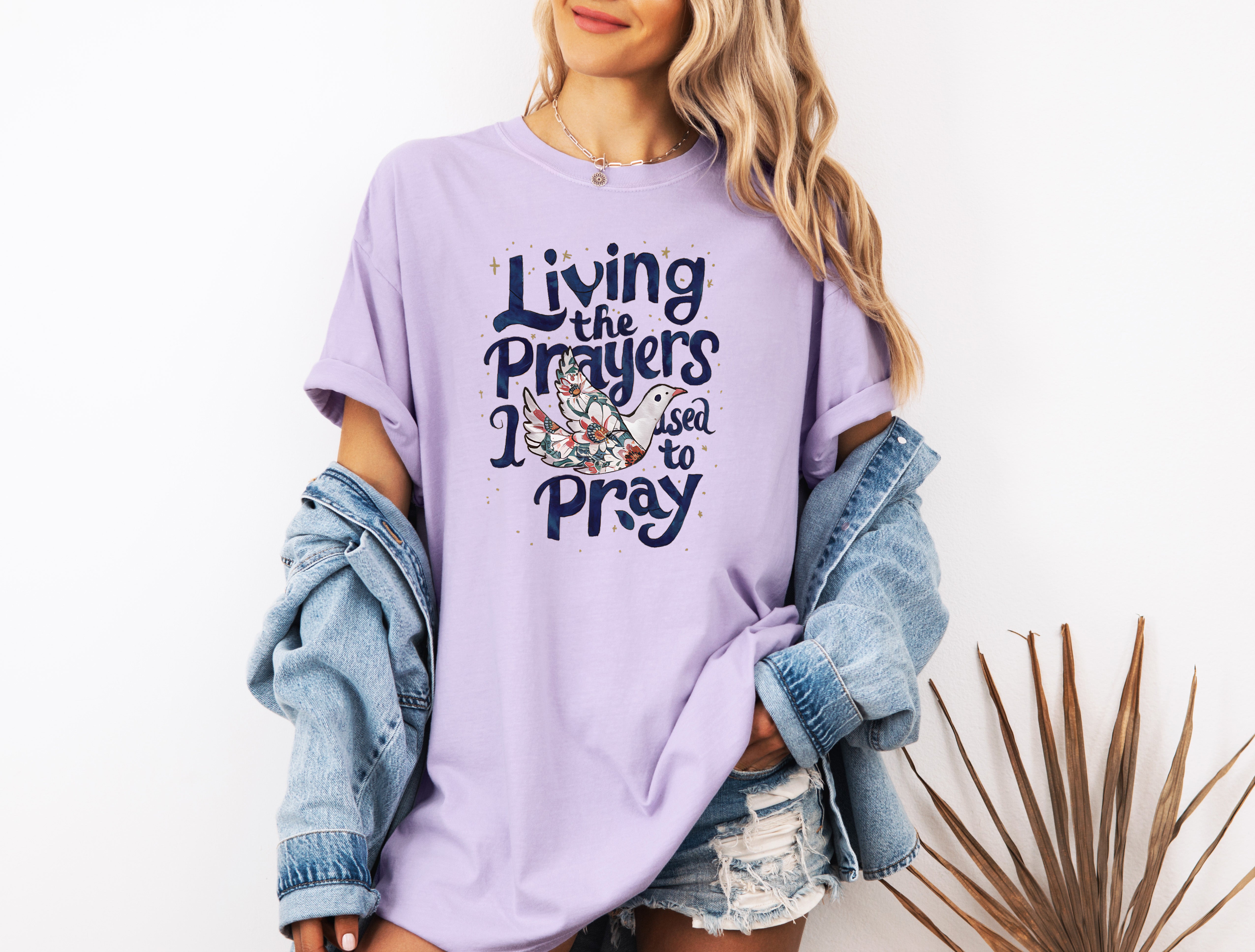 Living the prayer Christian Comfort Colors Garment Dyed T Shirt