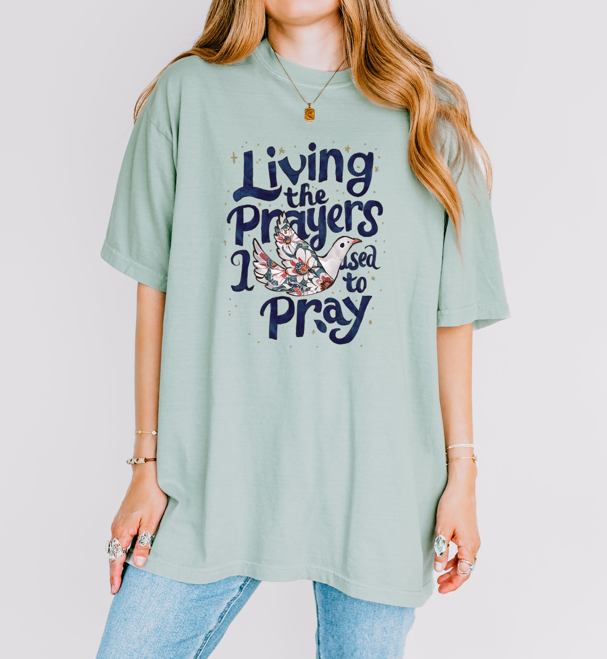 Living the prayer Christian Comfort Colors Garment Dyed T Shirt
