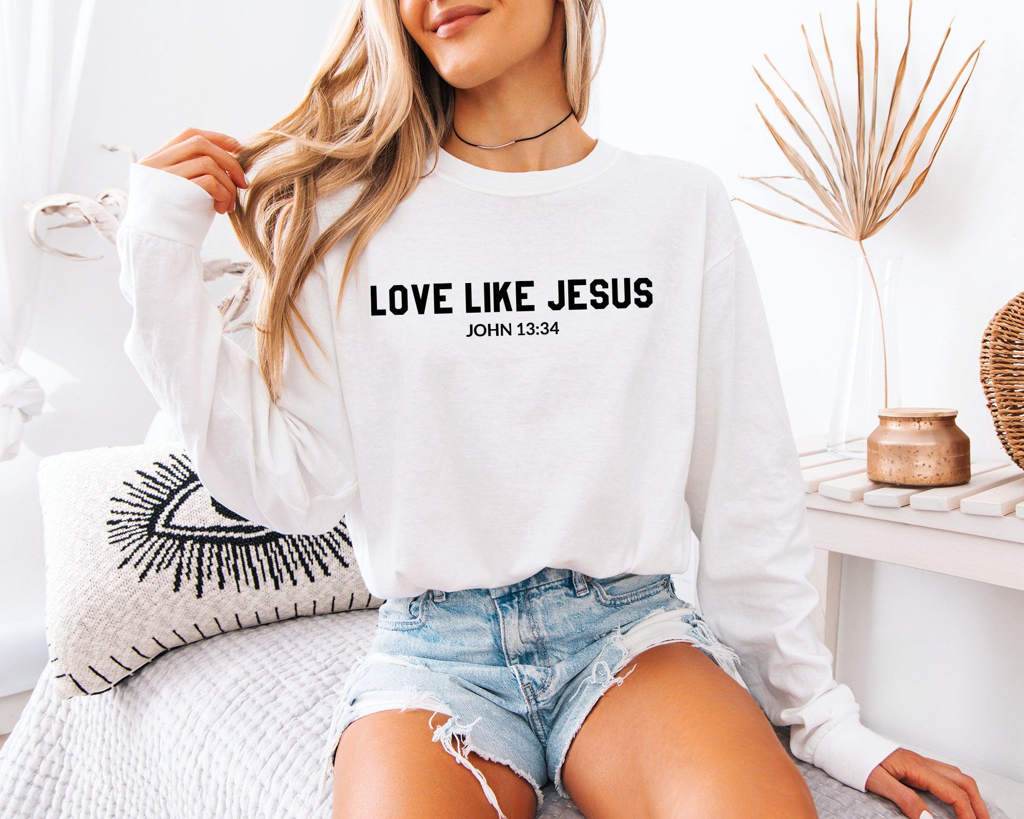 Love Like Jesus Christian Comfort Colors Long Sleeve Shirt