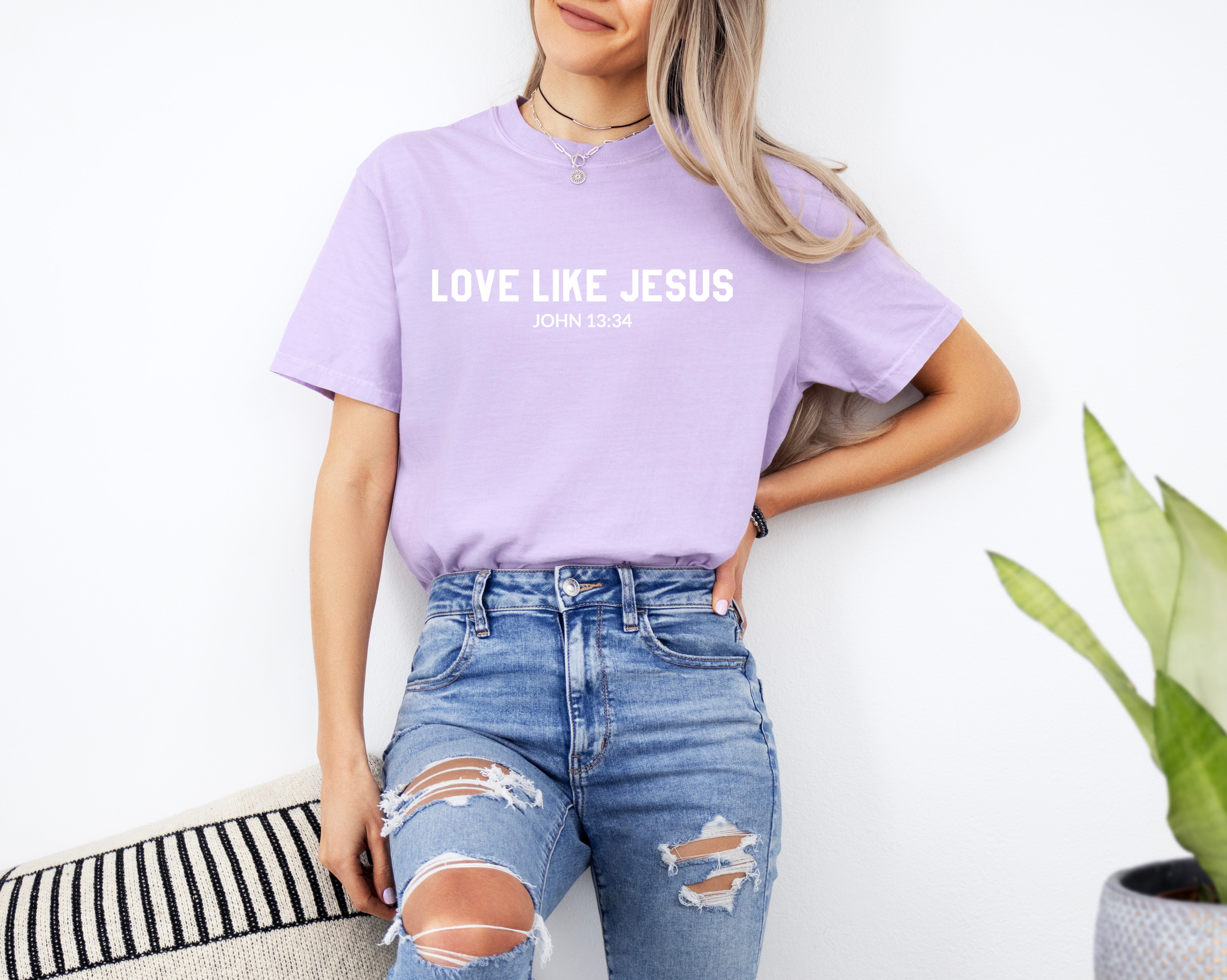 Love Like Jesus Garment Dyed Christian T Shirt