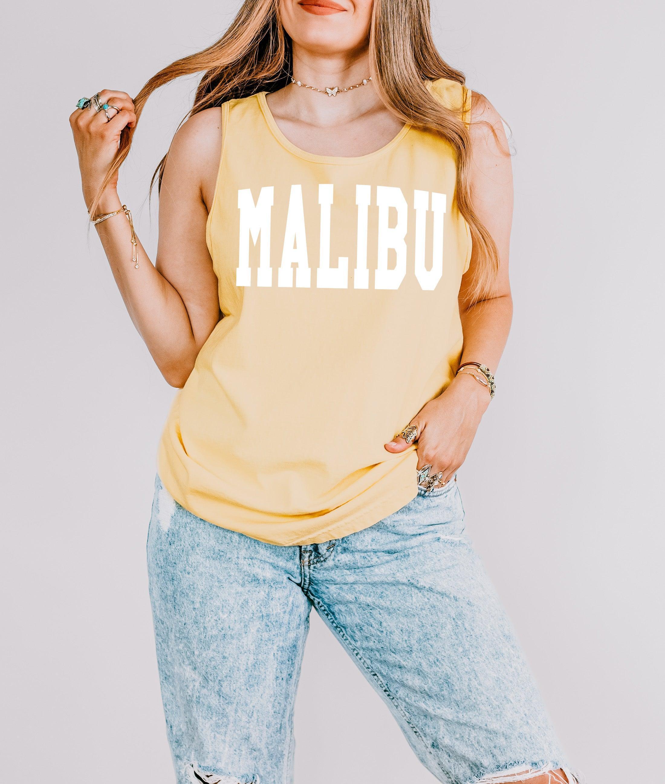 Mailbu California State City Comfort Colors Tank Top (Condensed)