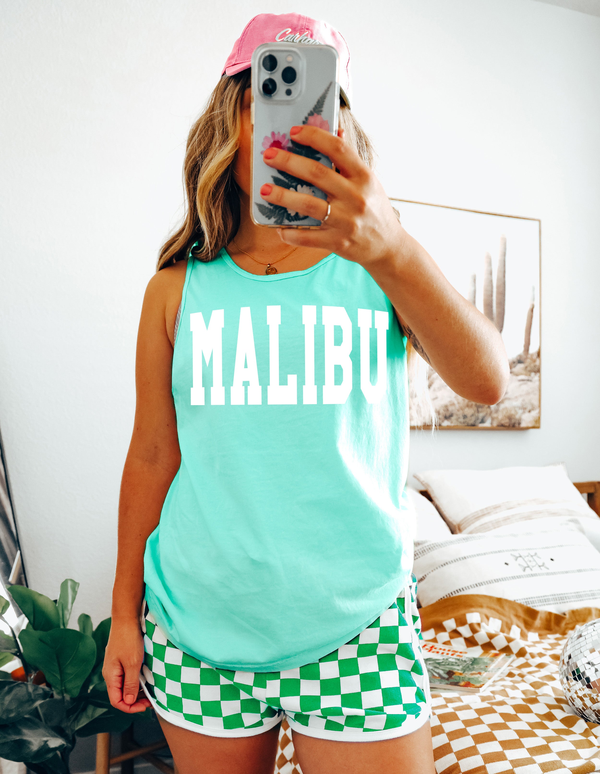 Mailbu California State City Comfort Colors Tank Top (Condensed)