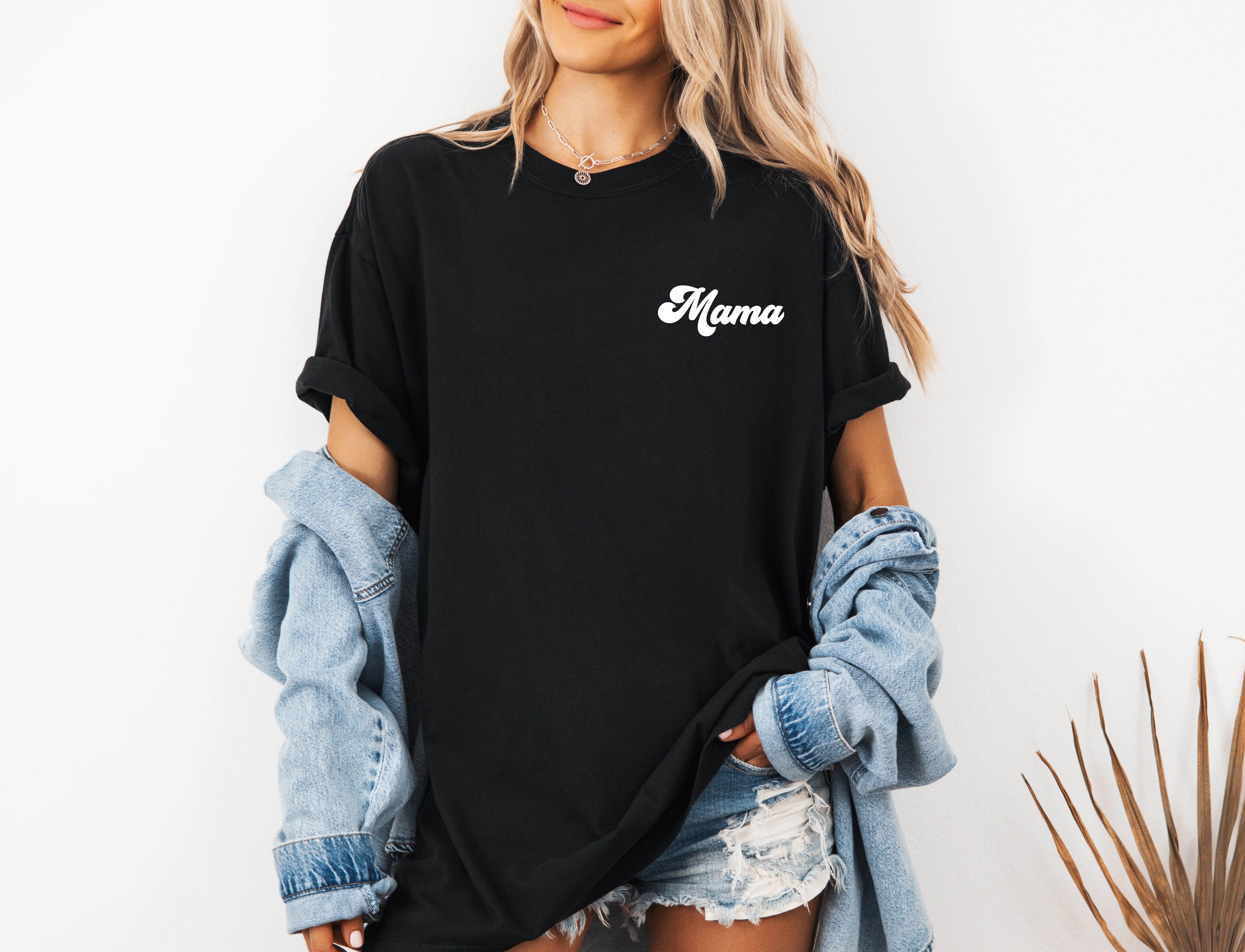 Mama Comfort Colors Graphic Tees (Groovy Left Chest)