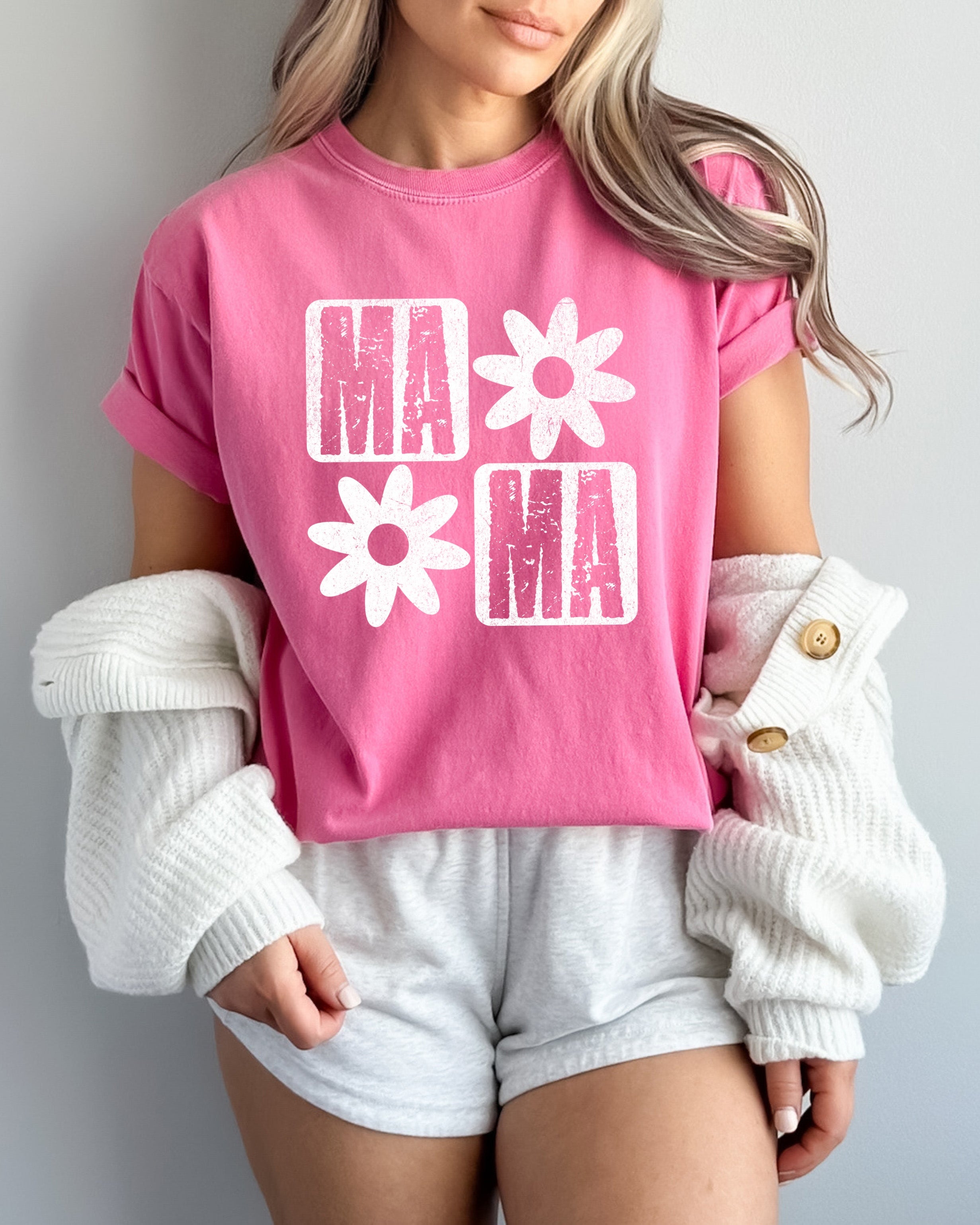 Mama Flower Comfort Colors T Shirt