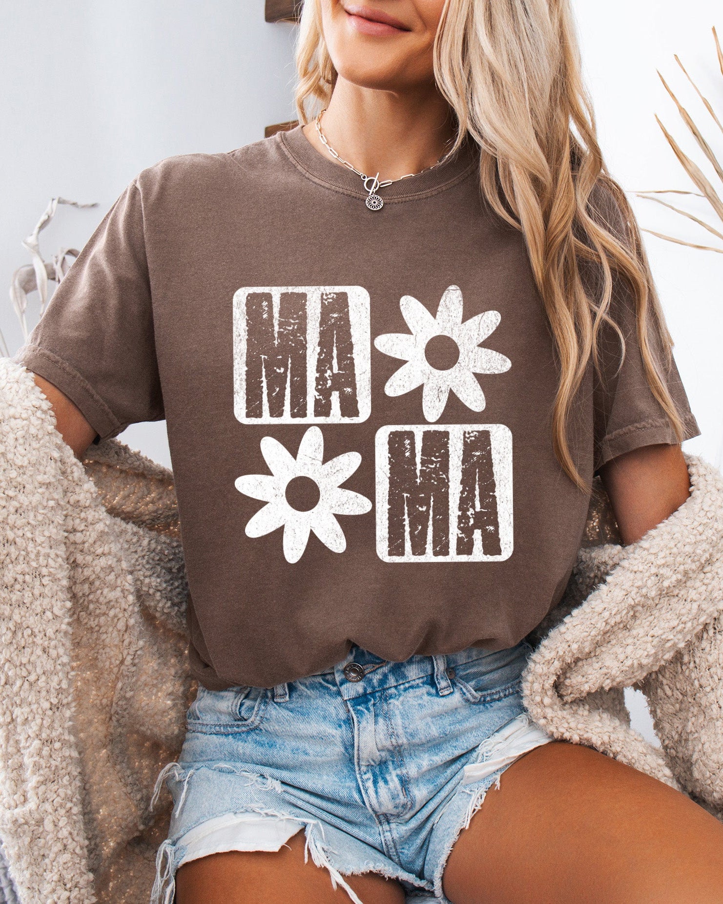 Mama Flower Comfort Colors T Shirt
