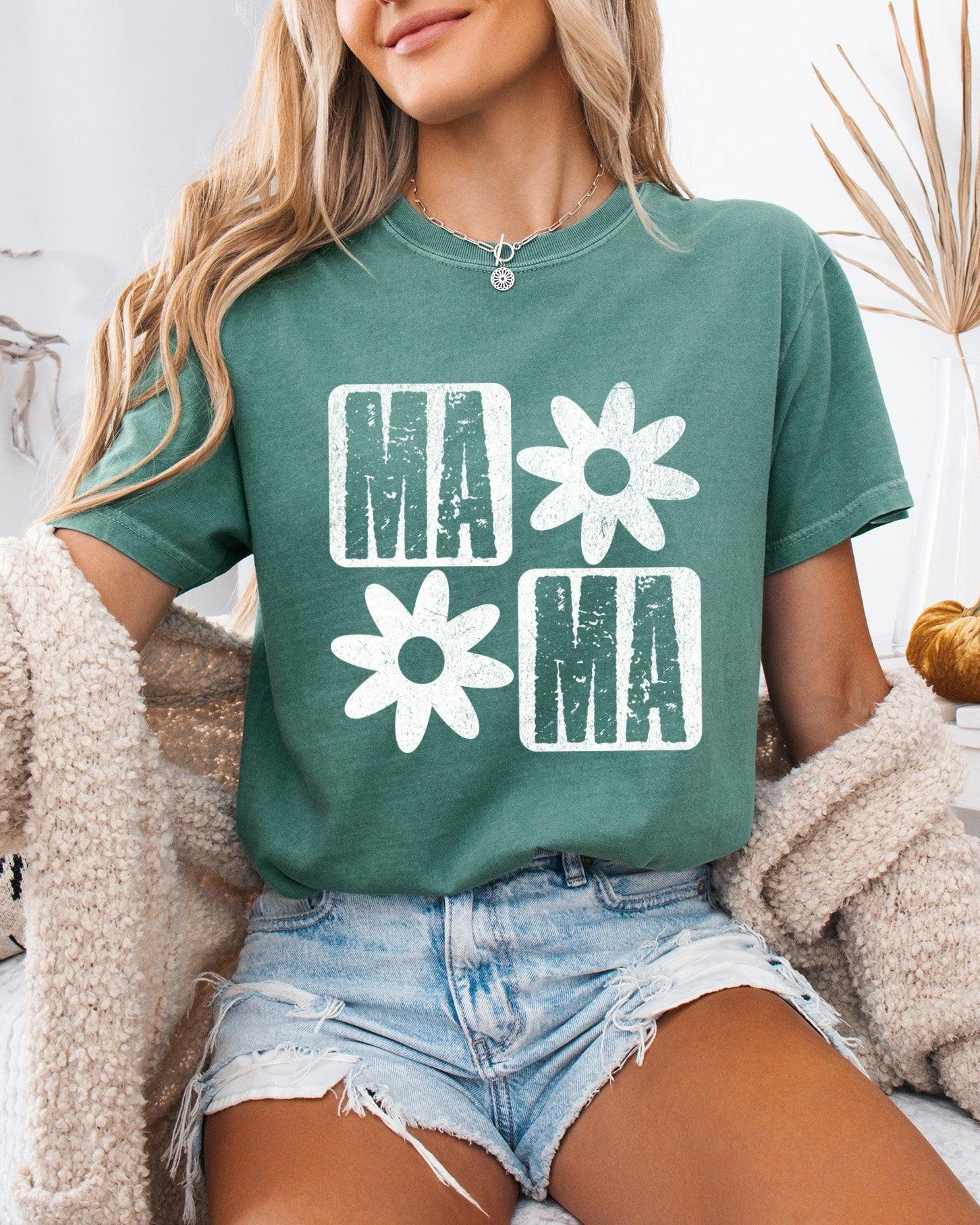 Mama Flower Comfort Colors T Shirt