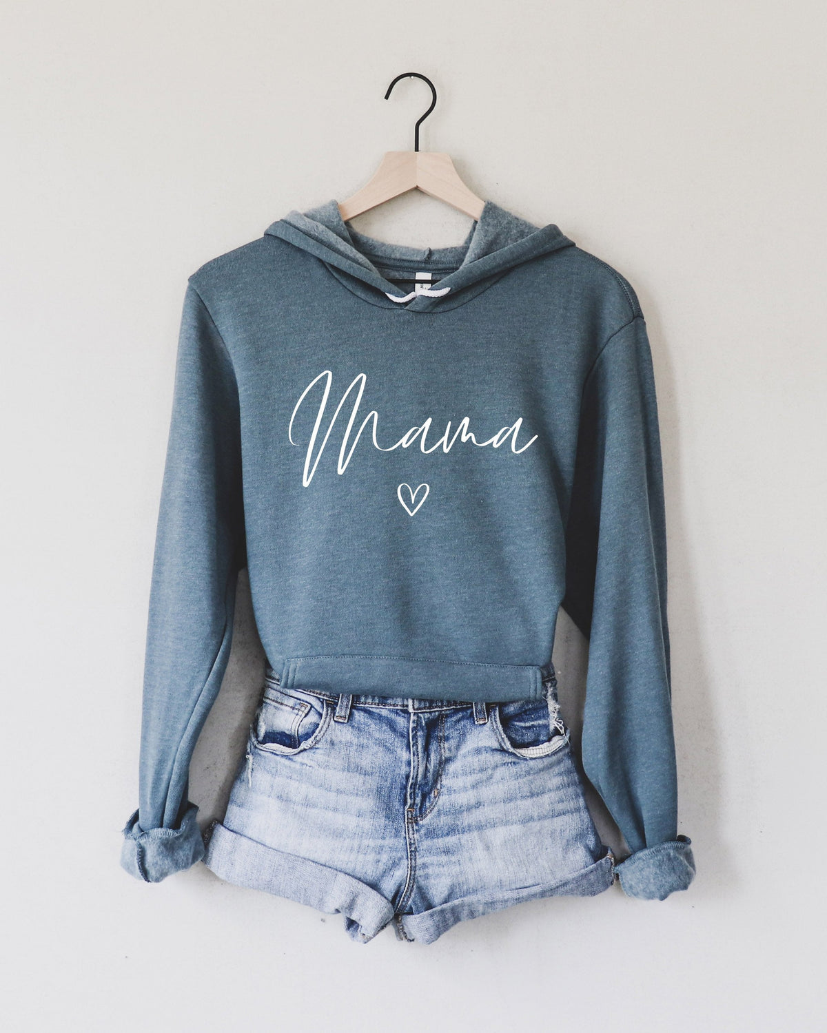 Mama Heart Underneath Sponge Fleece hoodie Sweatshirt
