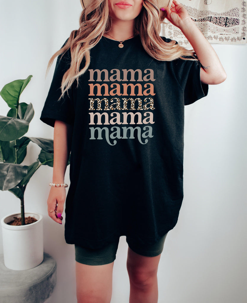 Mama Leopard Comfort Colors T Shirt