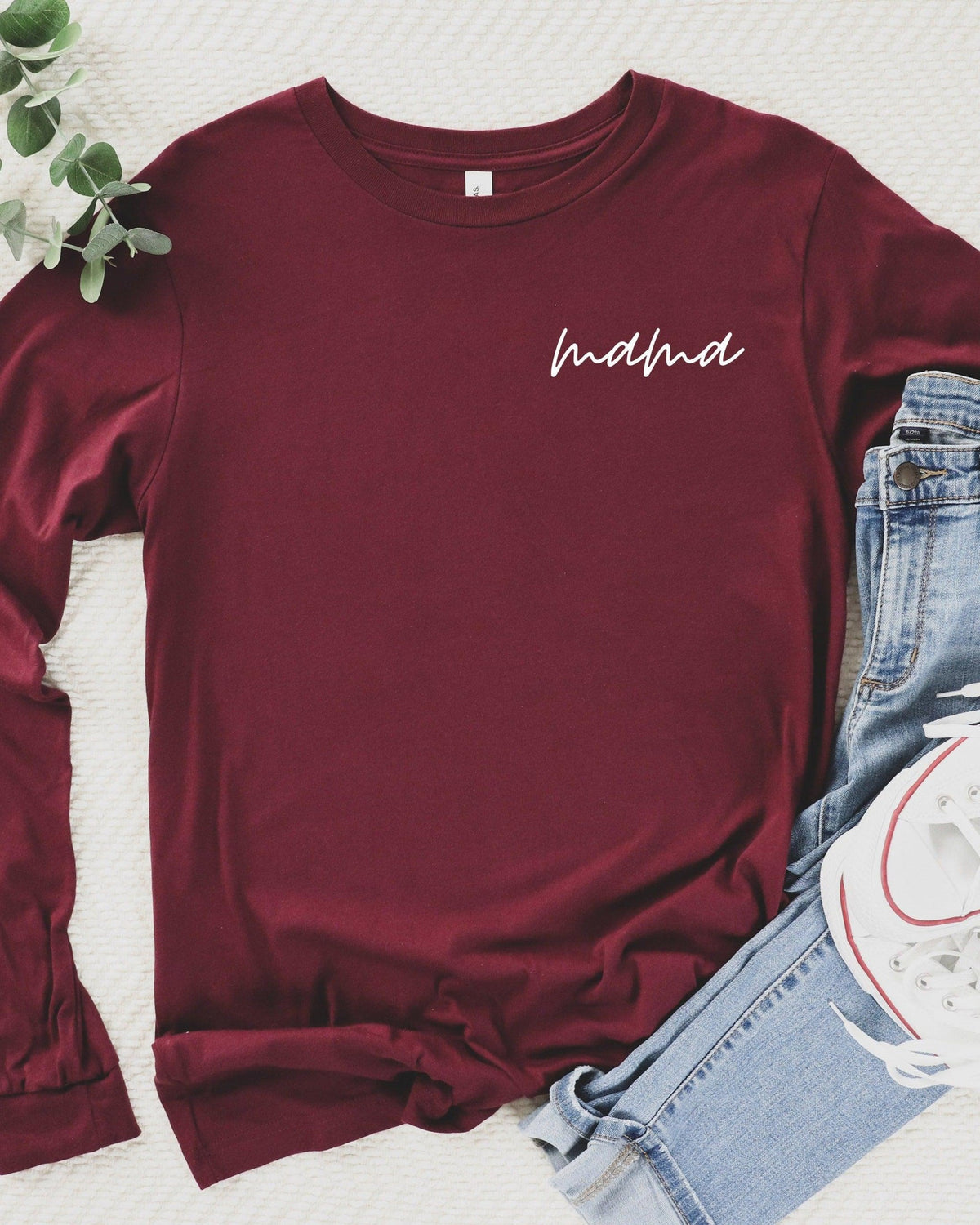 Mama Long Sleeve Tshirt (cursive left corner)