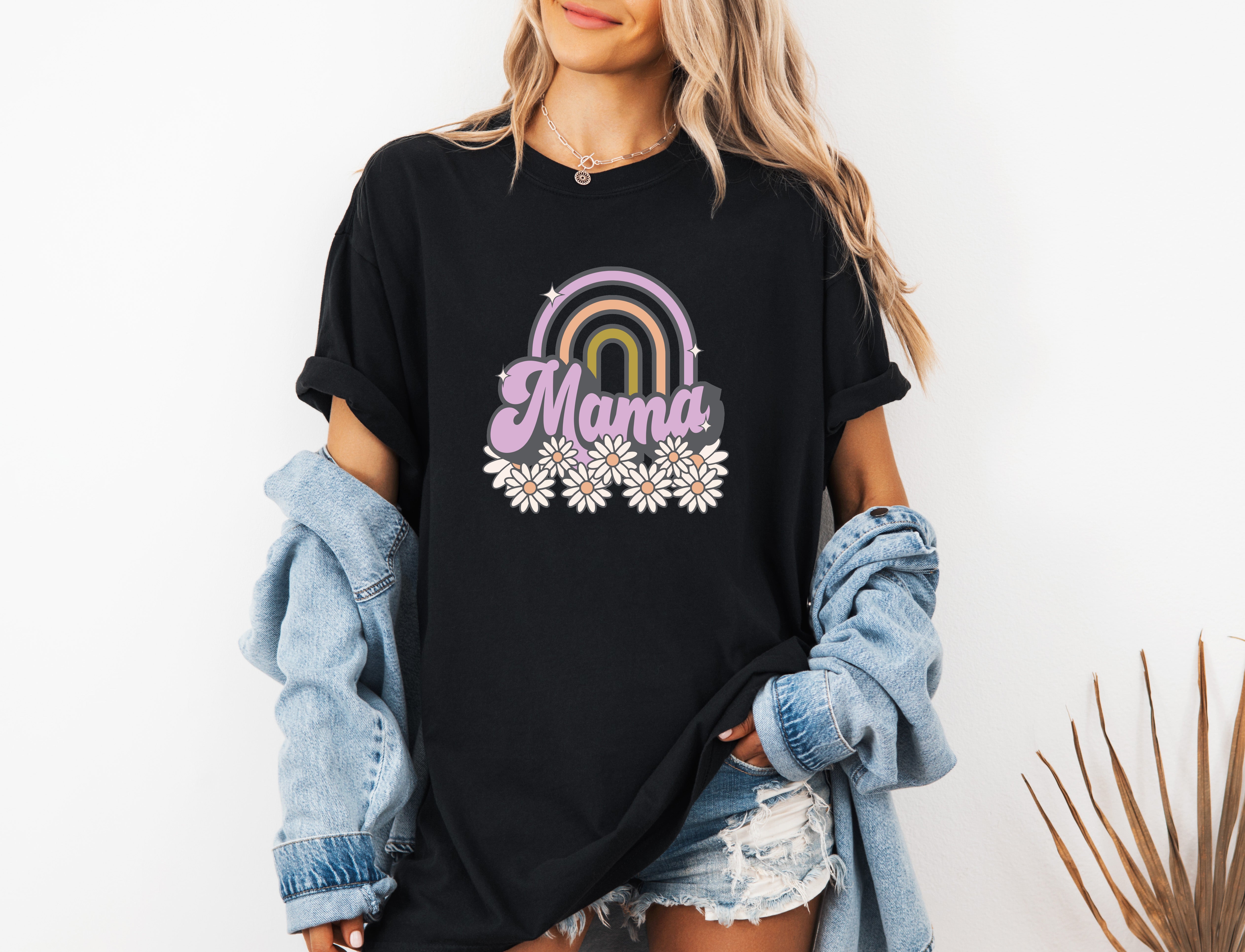 Mama Rainbow Comfort Colors T Shirt