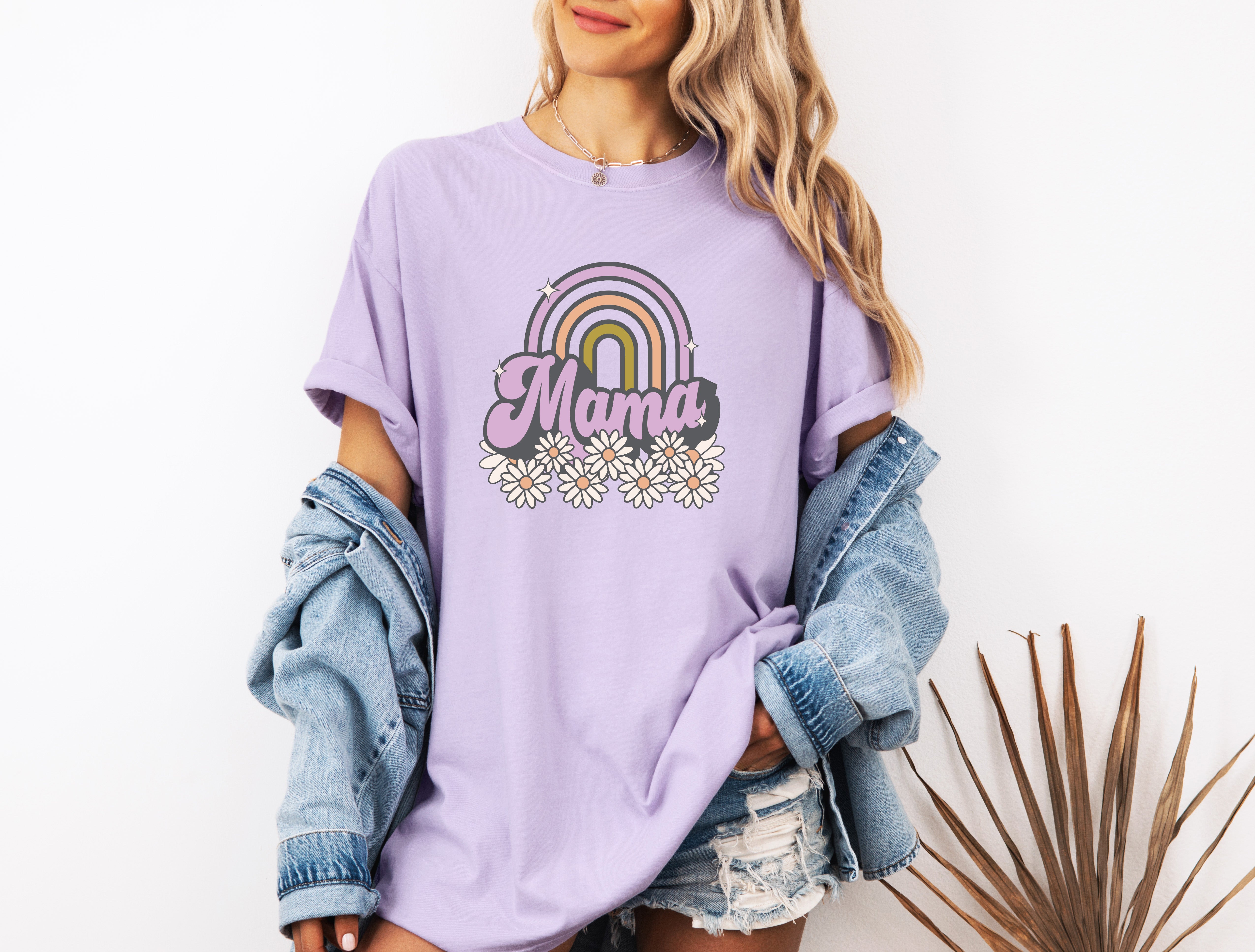 Mama Rainbow Comfort Colors T Shirt