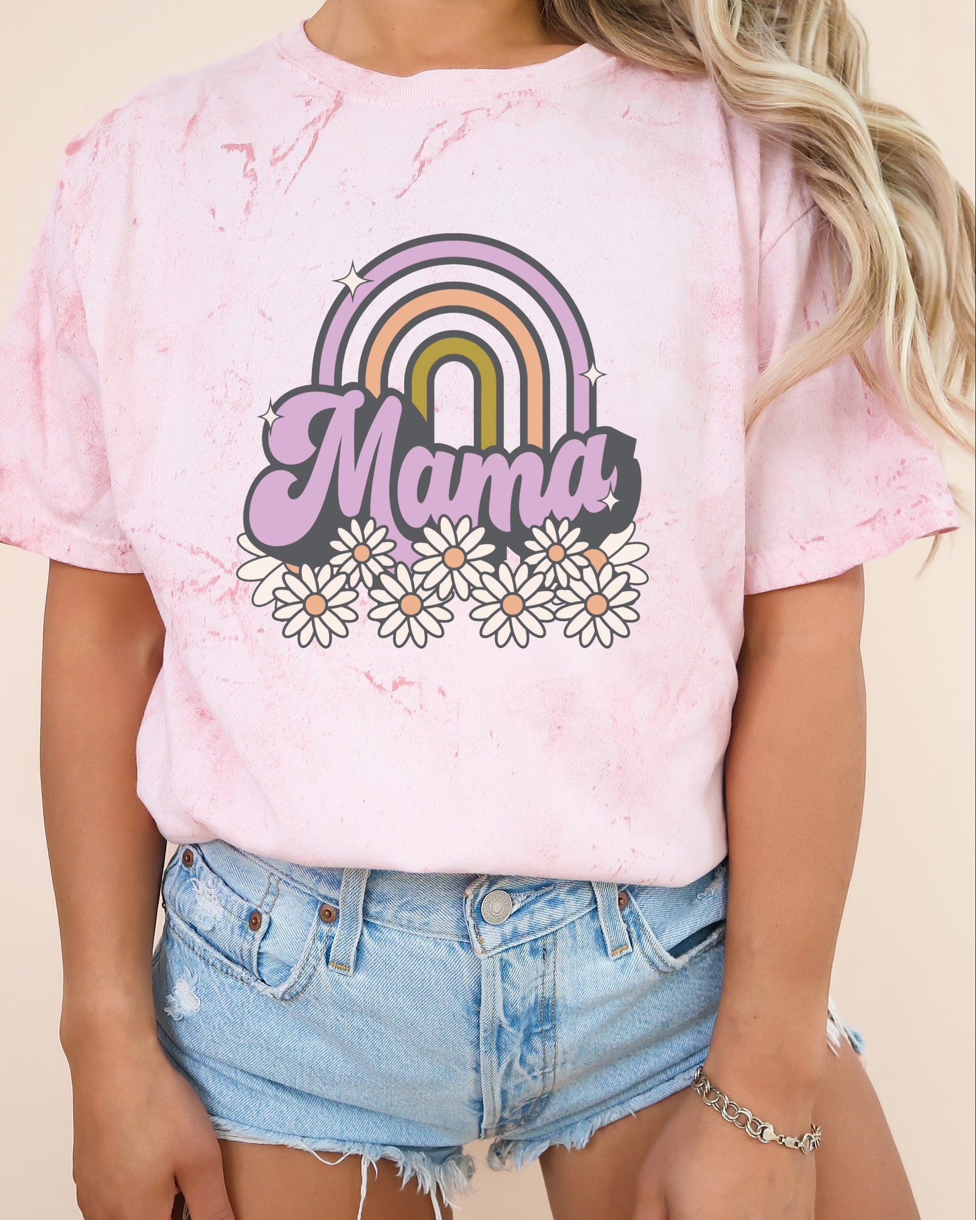 Mama Rainbow Comfort Colors T Shirt