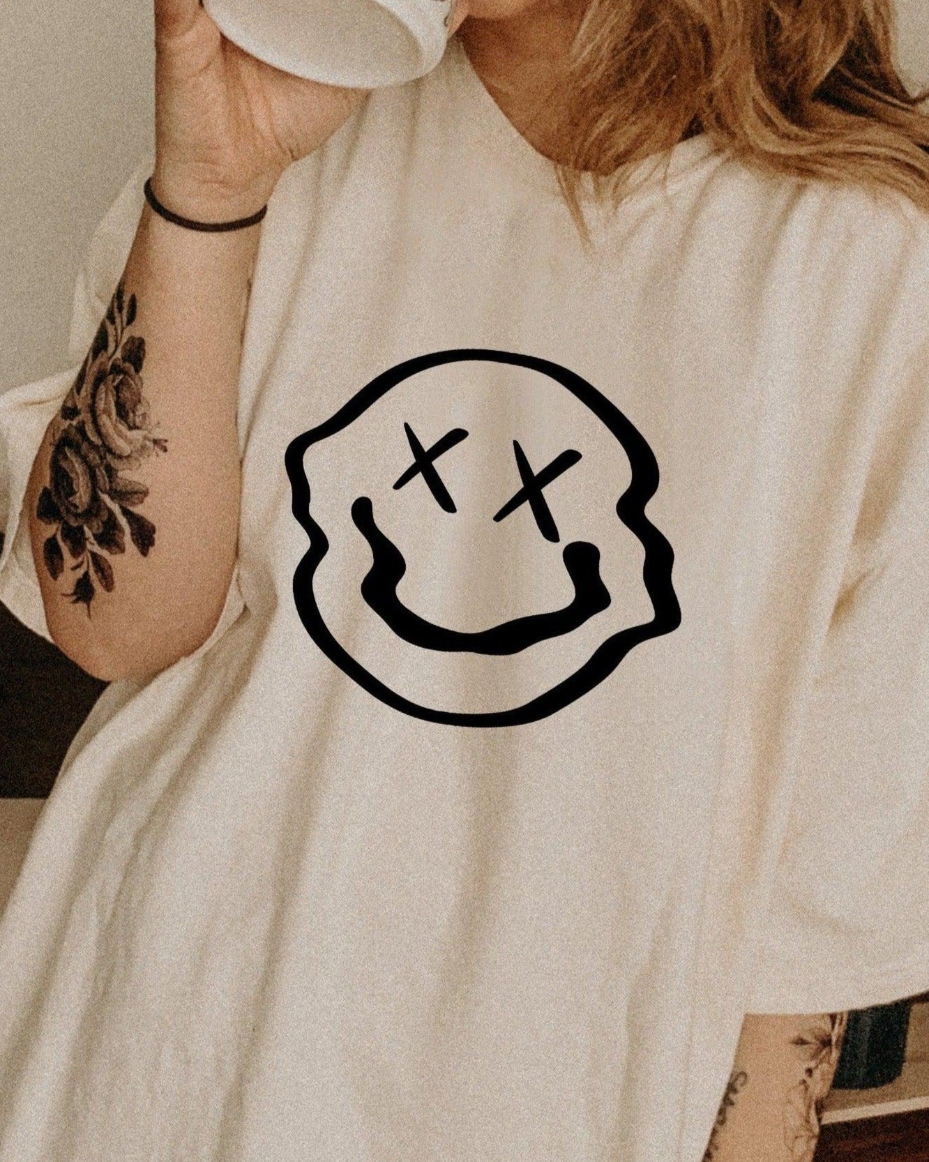 Melted Smiley Comfort Colors T Shirt