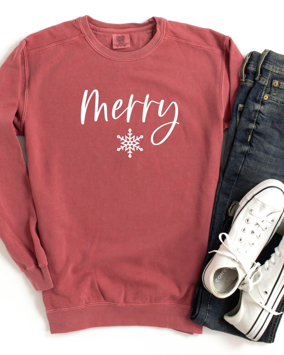 Merry Christmas Garment Dyed Comfort Colors Sweatshirt