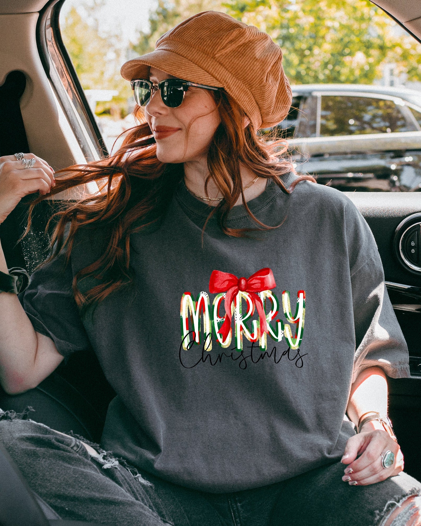 Merry Christmas Winter Fall Holiday Christmas Autumn Comfort Colors Garment Dyed T Shirt