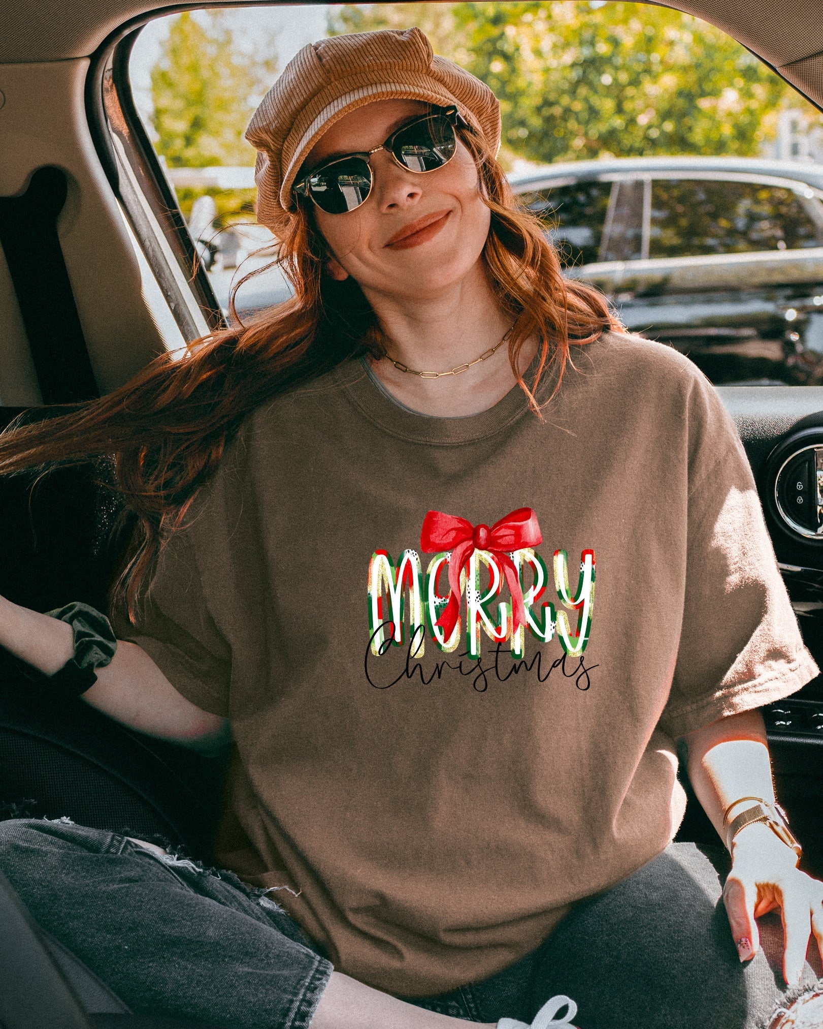 Merry Christmas Winter Fall Holiday Christmas Autumn Comfort Colors Garment Dyed T Shirt