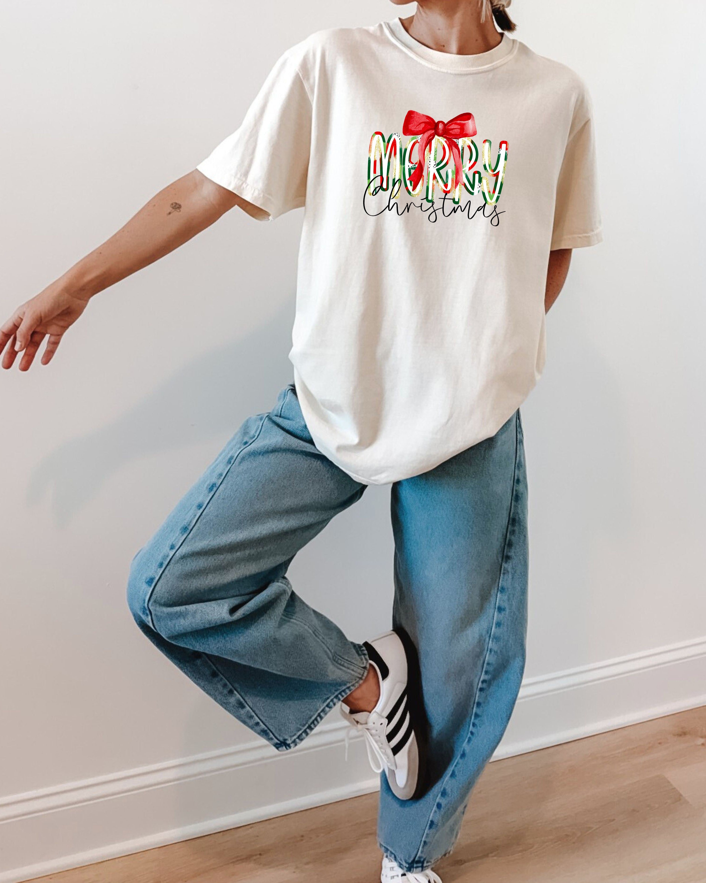 Merry Christmas Winter Fall Holiday Christmas Autumn Comfort Colors Garment Dyed T Shirt