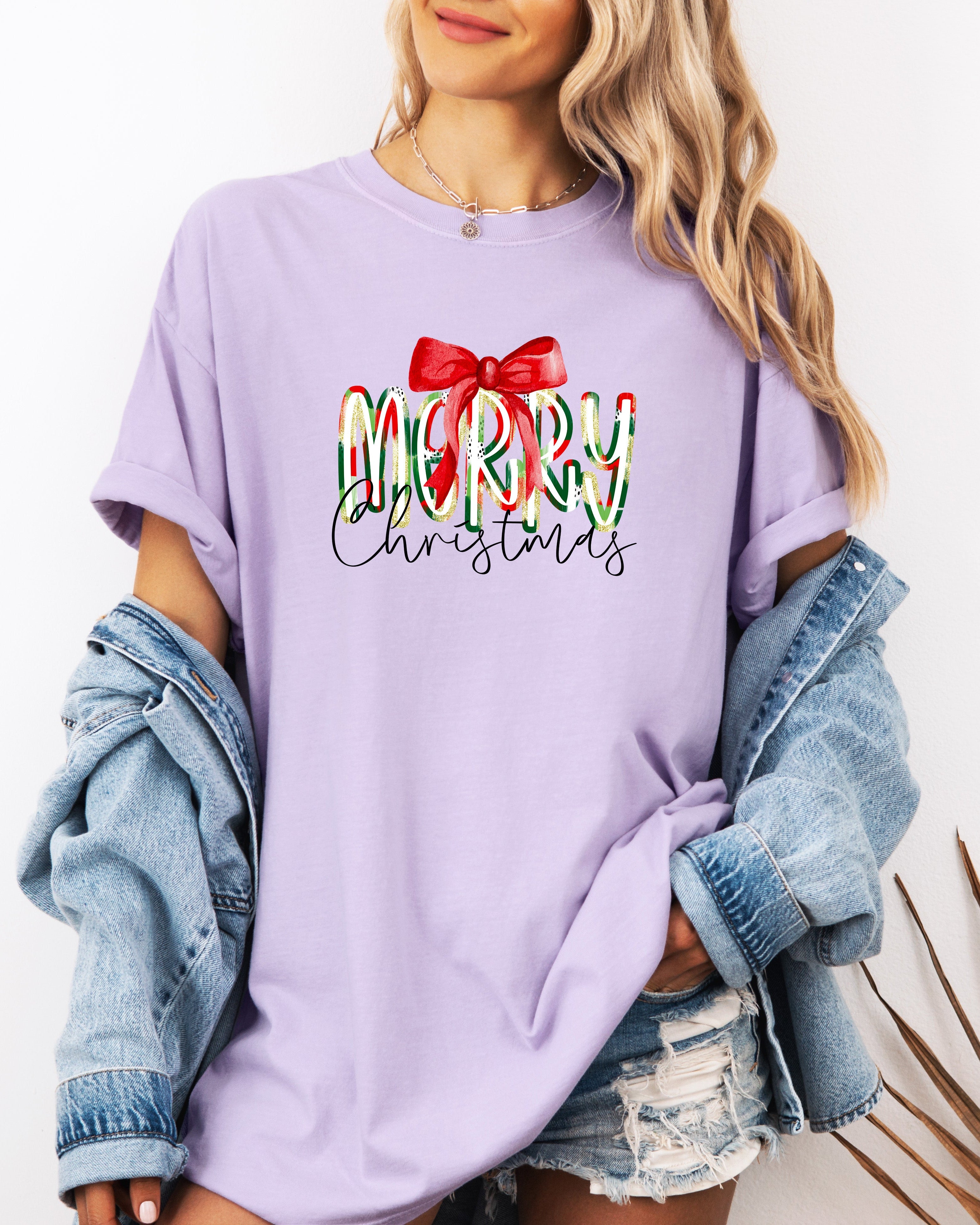 Merry Christmas Winter Fall Holiday Christmas Autumn Comfort Colors Garment Dyed T Shirt