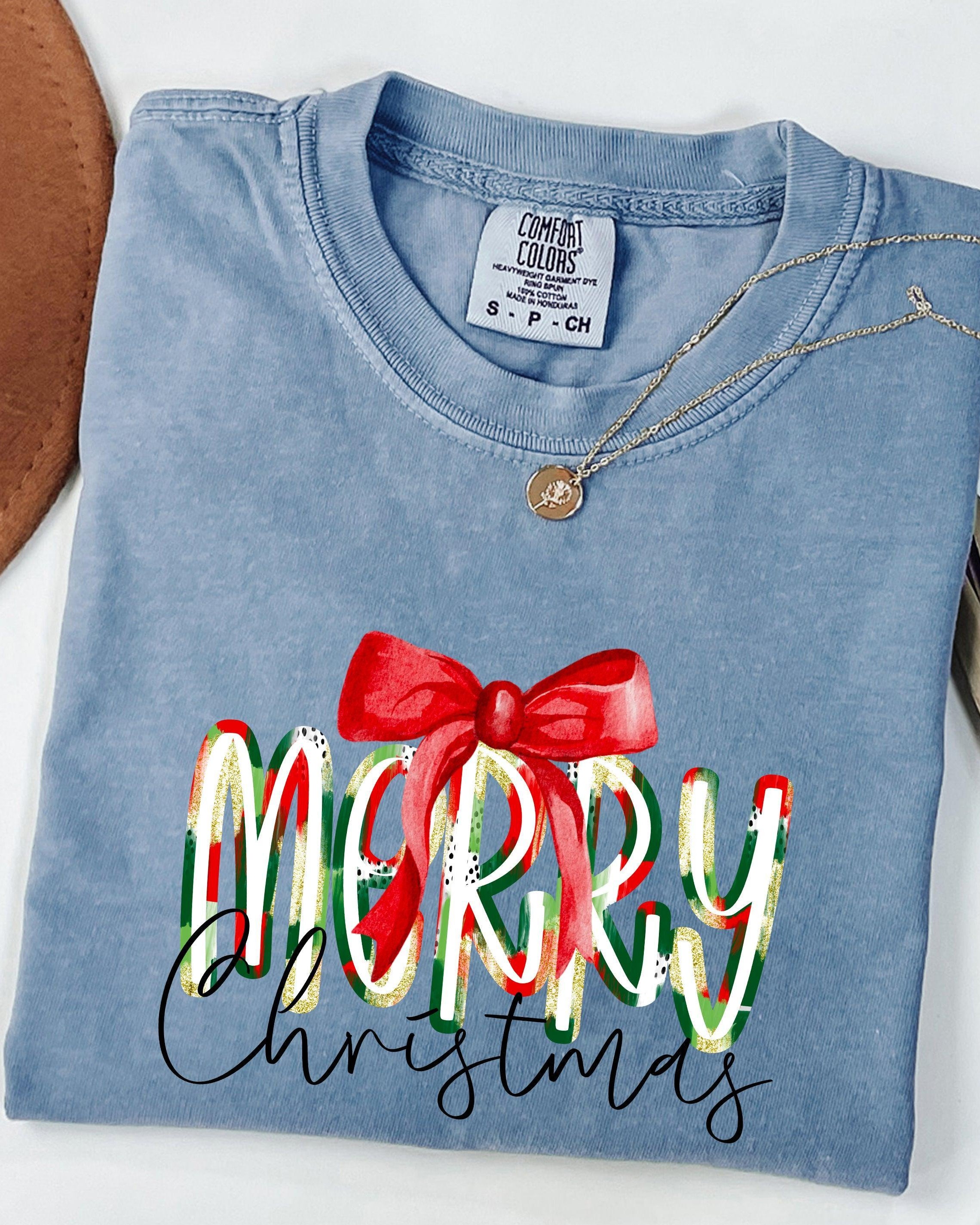 Merry Christmas Winter Fall Holiday Christmas Autumn Comfort Colors Garment Dyed T Shirt