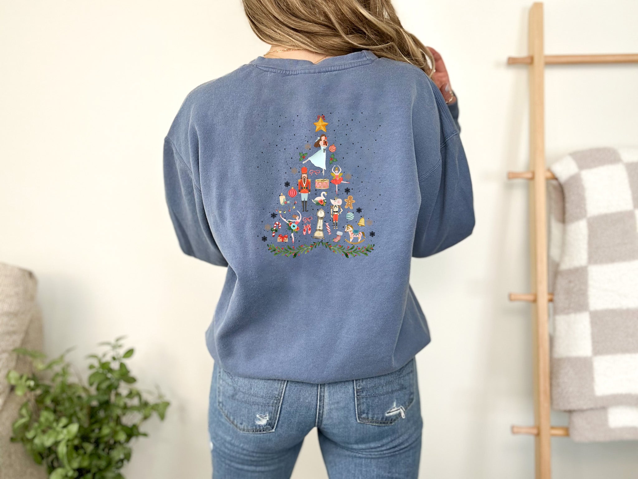 Merry Nutcracker Merry Christmas Holiday Garment Dyed Comfort Colors Sweatshirt