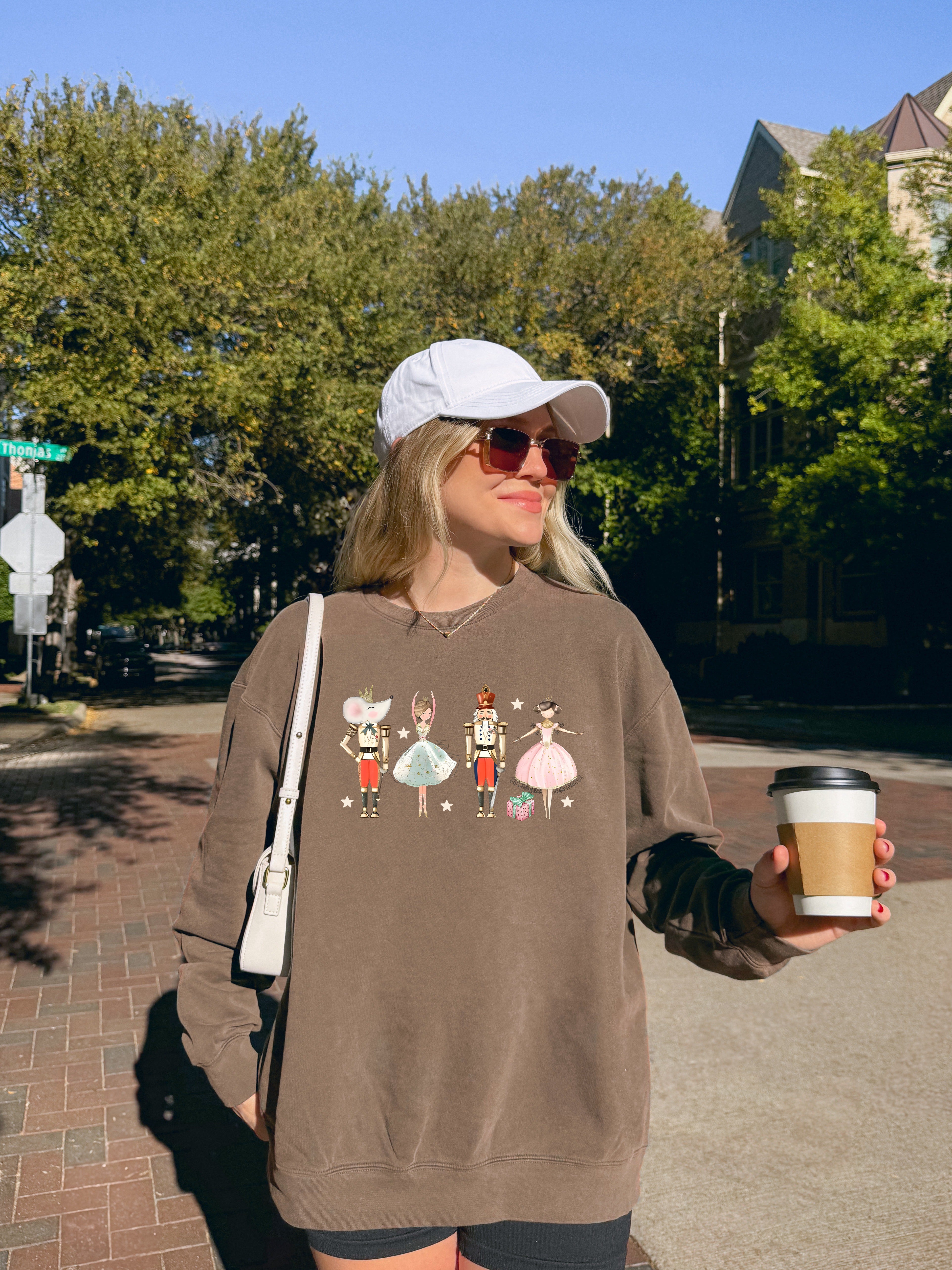 Merry Nutcracker Merry Christmas Holiday Garment Dyed Comfort Colors Sweatshirt