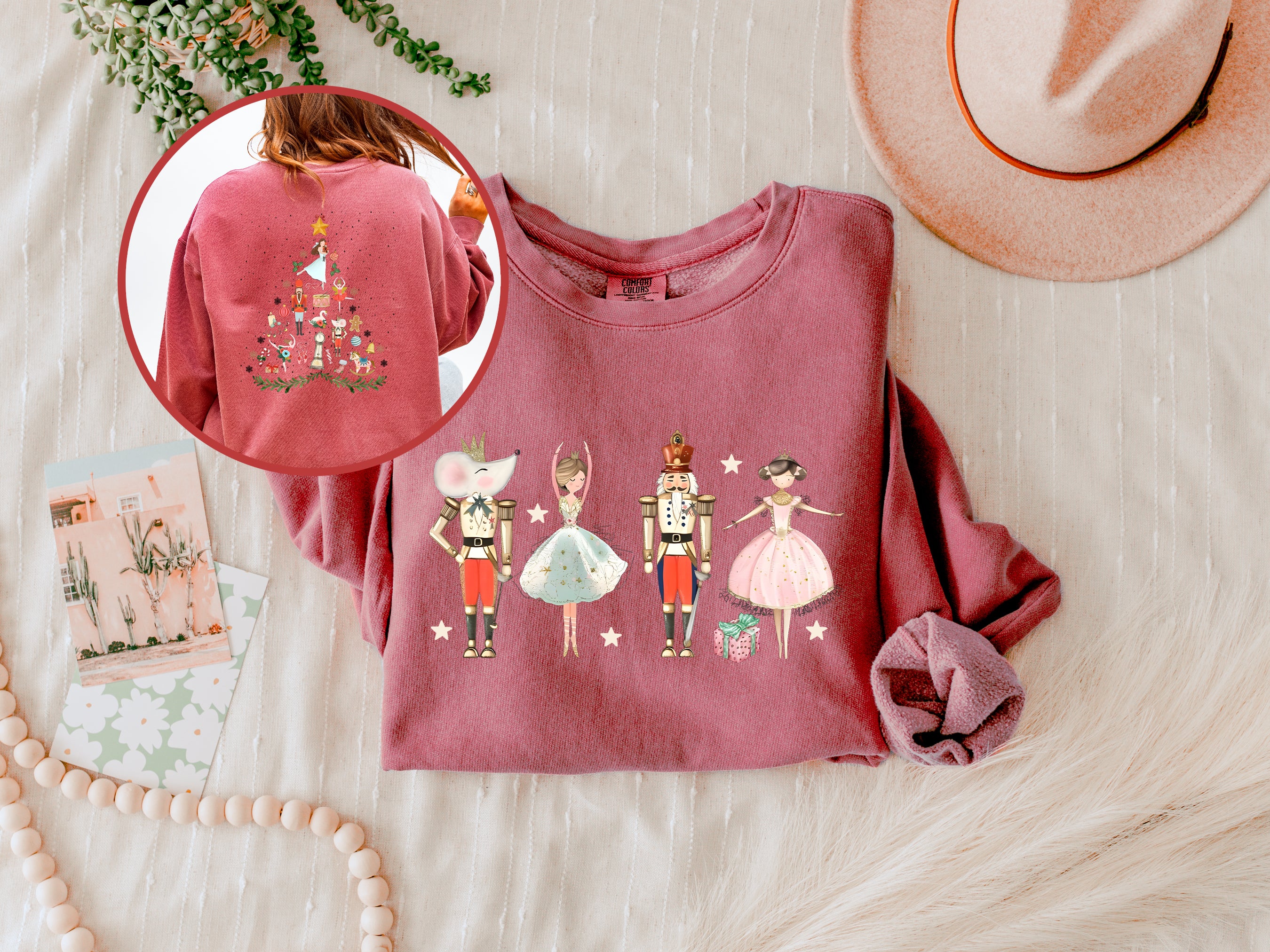 Merry Nutcracker Merry Christmas Holiday Garment Dyed Comfort Colors Sweatshirt