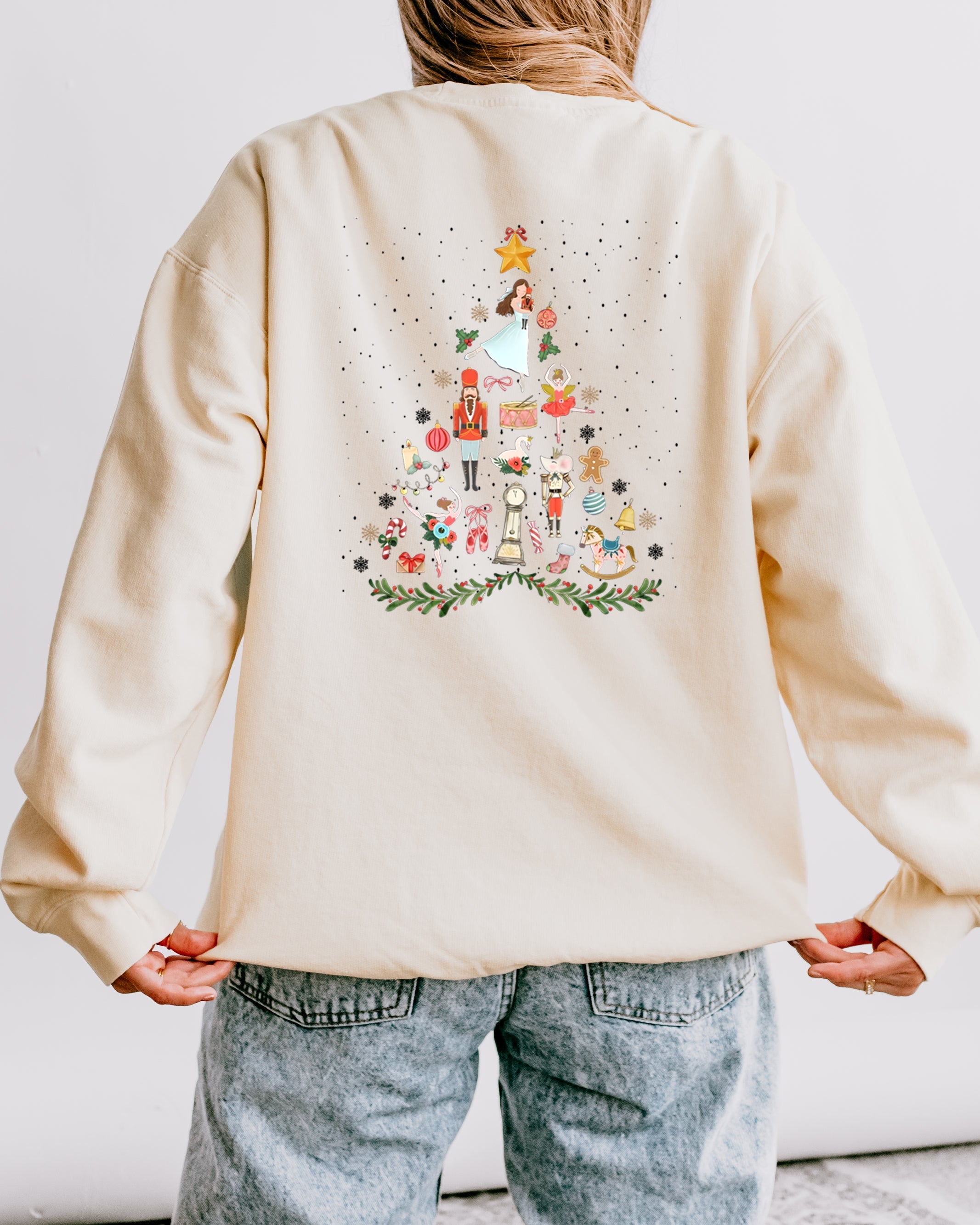 Merry Nutcracker Merry Christmas Holiday Garment Dyed Comfort Colors Sweatshirt