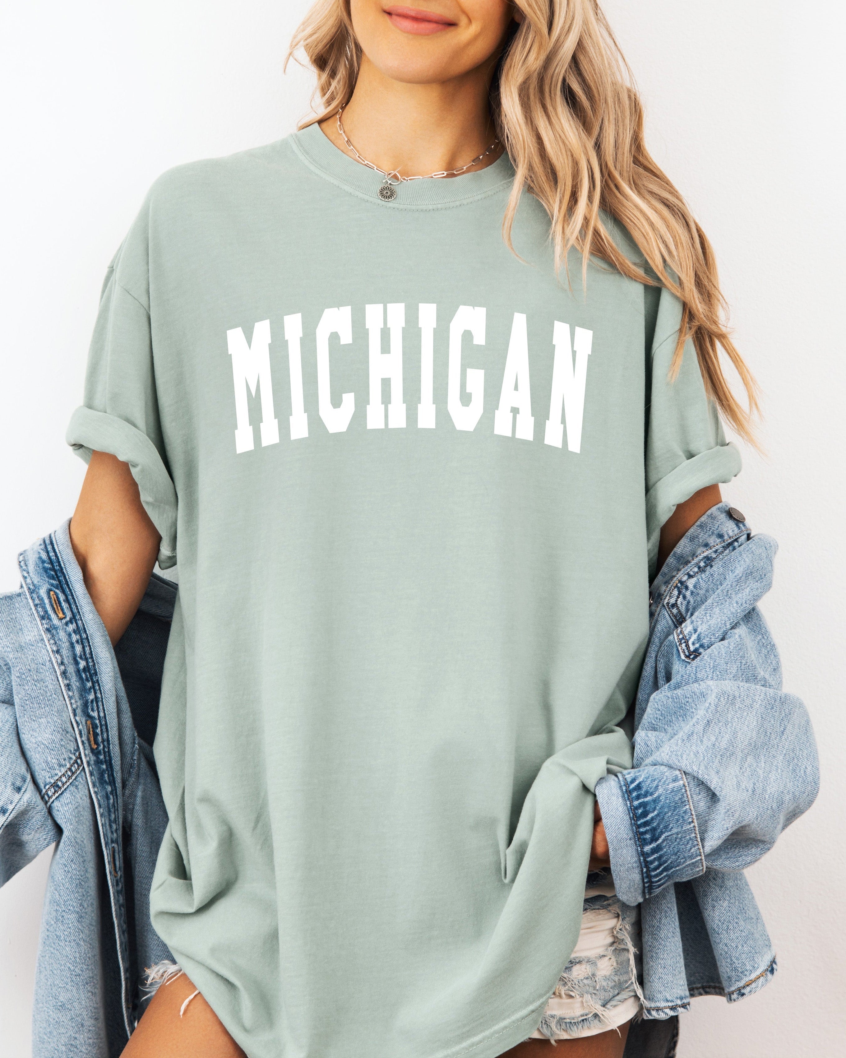 Michigan State City Comfort Colors T Shirt (Condensed Font)