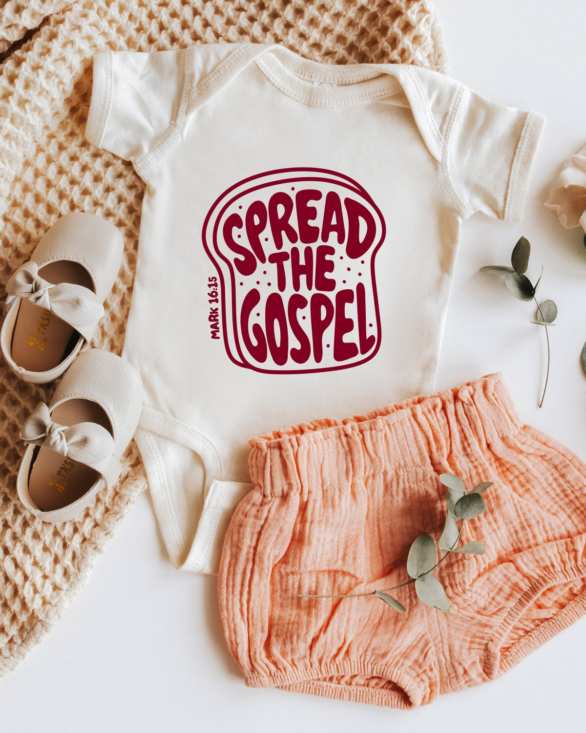Spread The Gospel Christian Baby Bodysuit, Faith Toddler Youth Tee