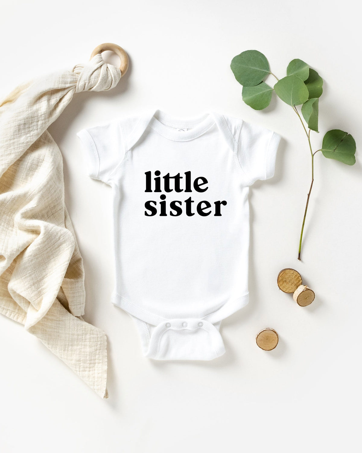 Little Sister Baby Onesie Bodysuit, Pregnancy Announcement Outfit