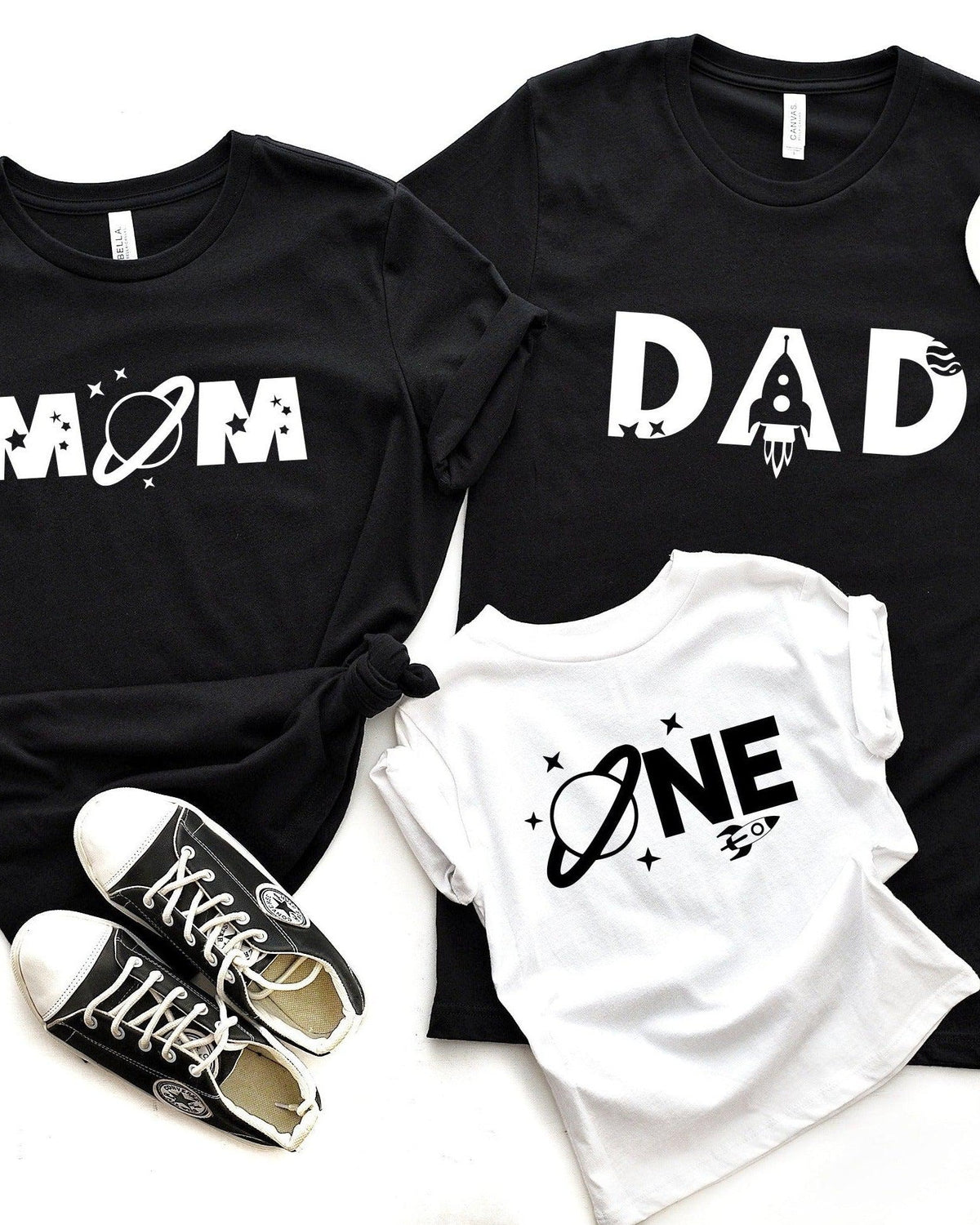 Mom Space Themed & Dad Space Themed Birthday party T-shirt