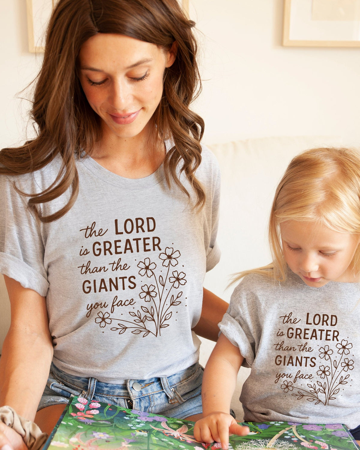 The Lord Is Greater Than The Giant Christian Kids Tee, Bible Faith Shirt