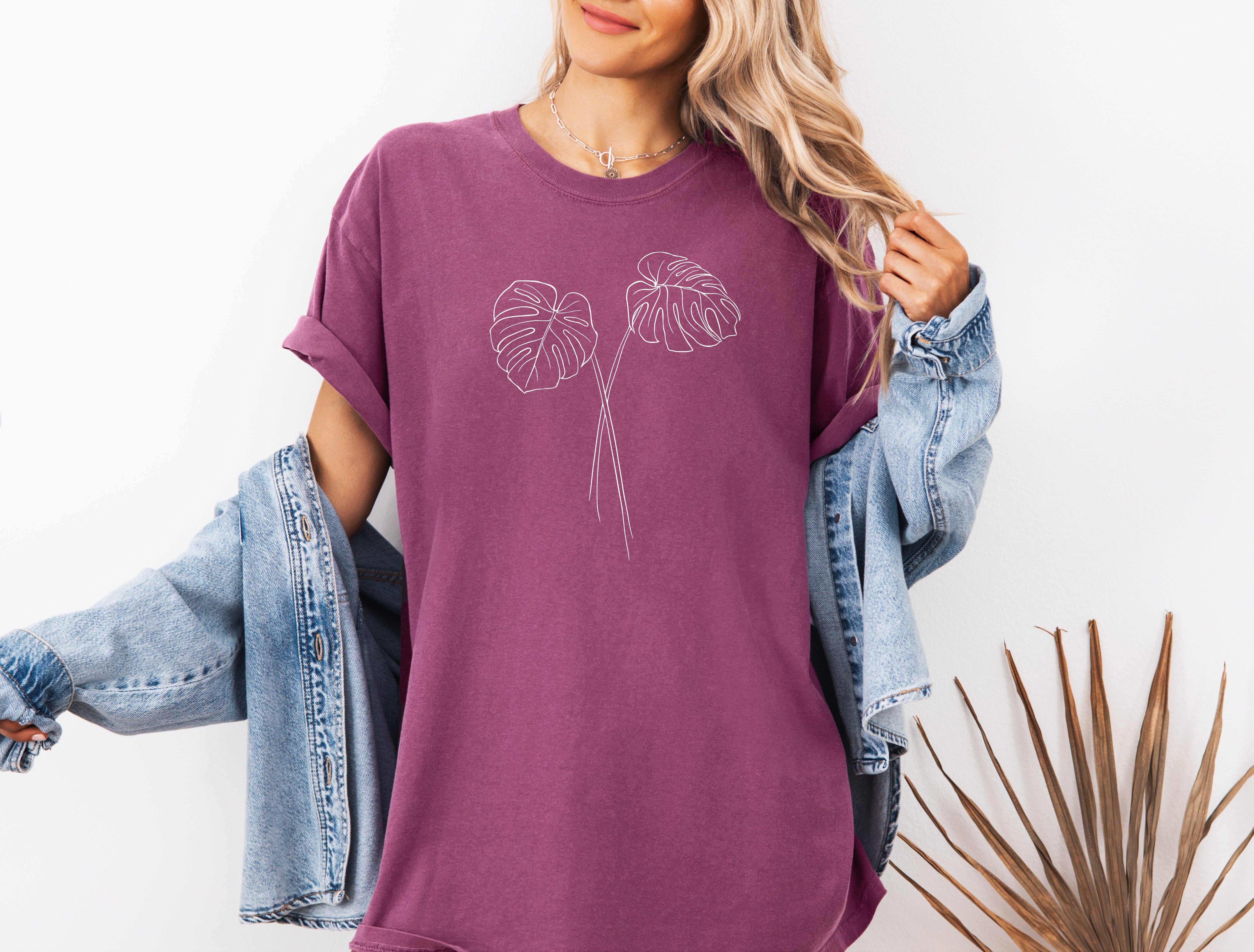 Monstera botanical Comfort Colors T Shirt (Monstera 2 leaves)