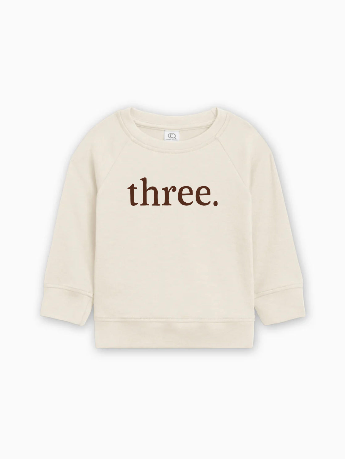 Three 3rd Birthday Organic Cotton Baby Pullover (volume font)