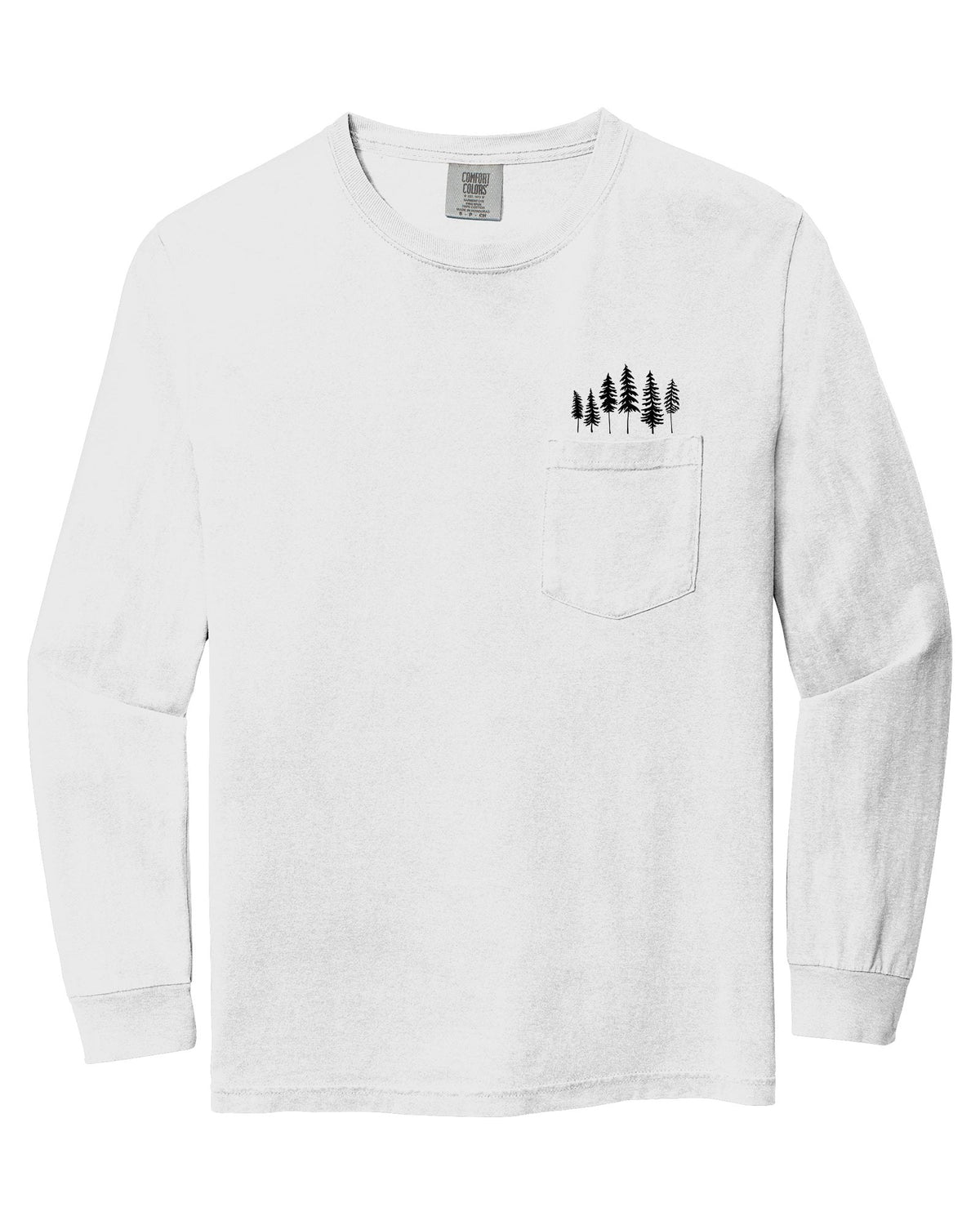 Nature Mountain Tree Pocket Comfort Colors Long Sleeve Shirt