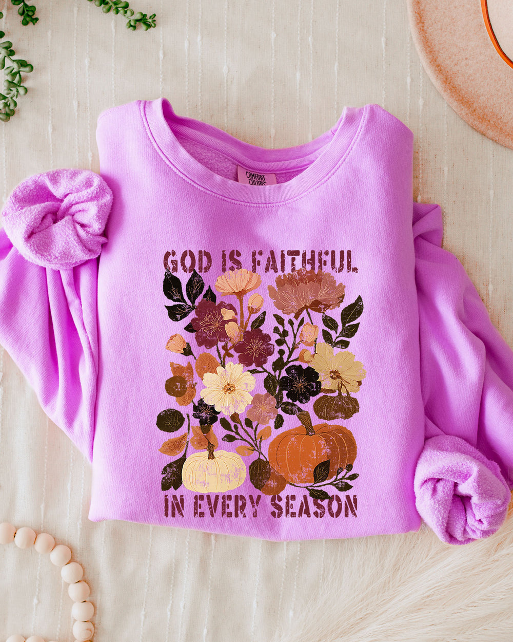 God is faithful Fall Autumn Season Thanksgiving day 100% cotton Garment Dyed Comfort Colors Sweatshirt