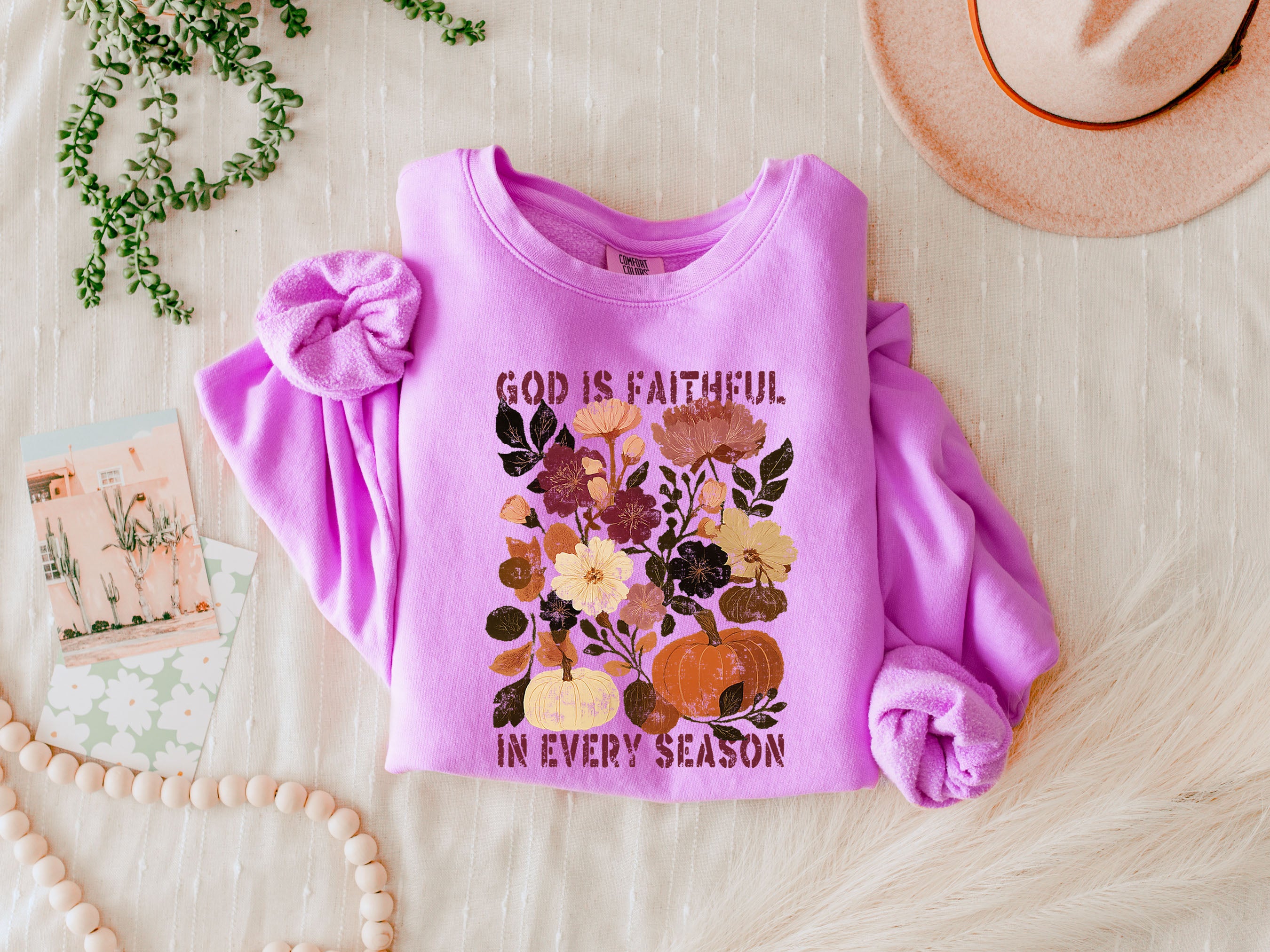 God is faithful Fall Autumn Season Thanksgiving day 100% cotton Garment Dyed Comfort Colors Sweatshirt