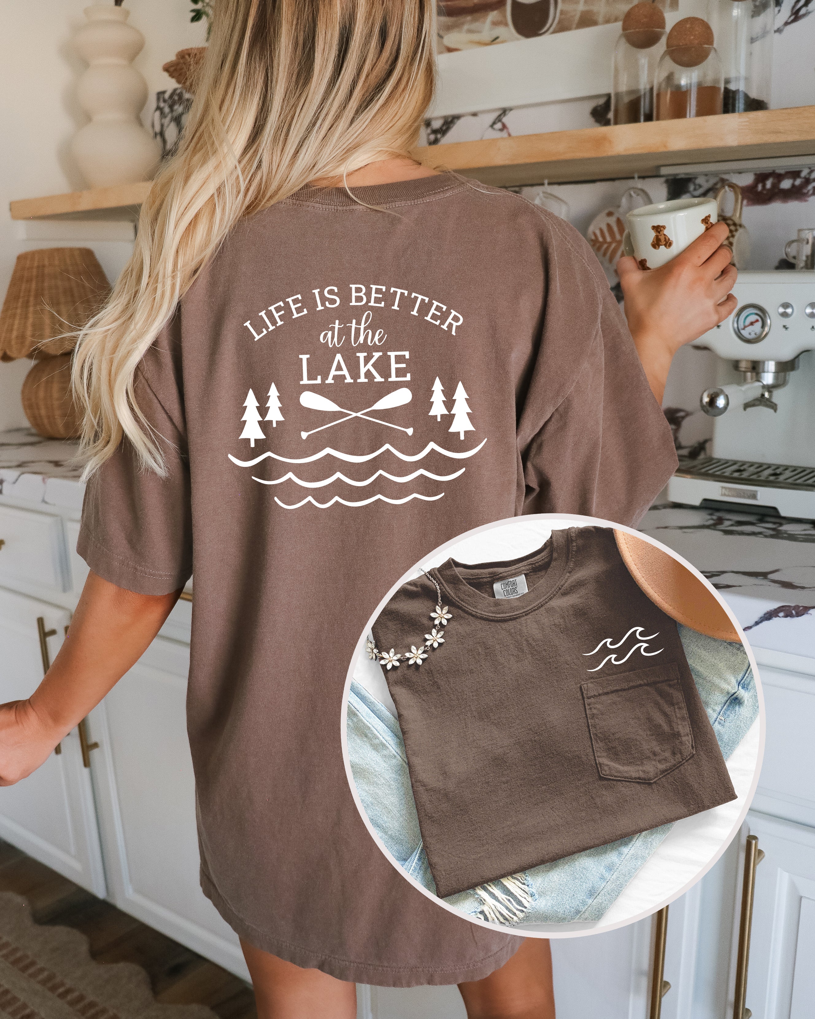 Life is better at the Lake Comfort Colors Pocket T-Shirt – Nature Camping Outdoor Graphic Tee