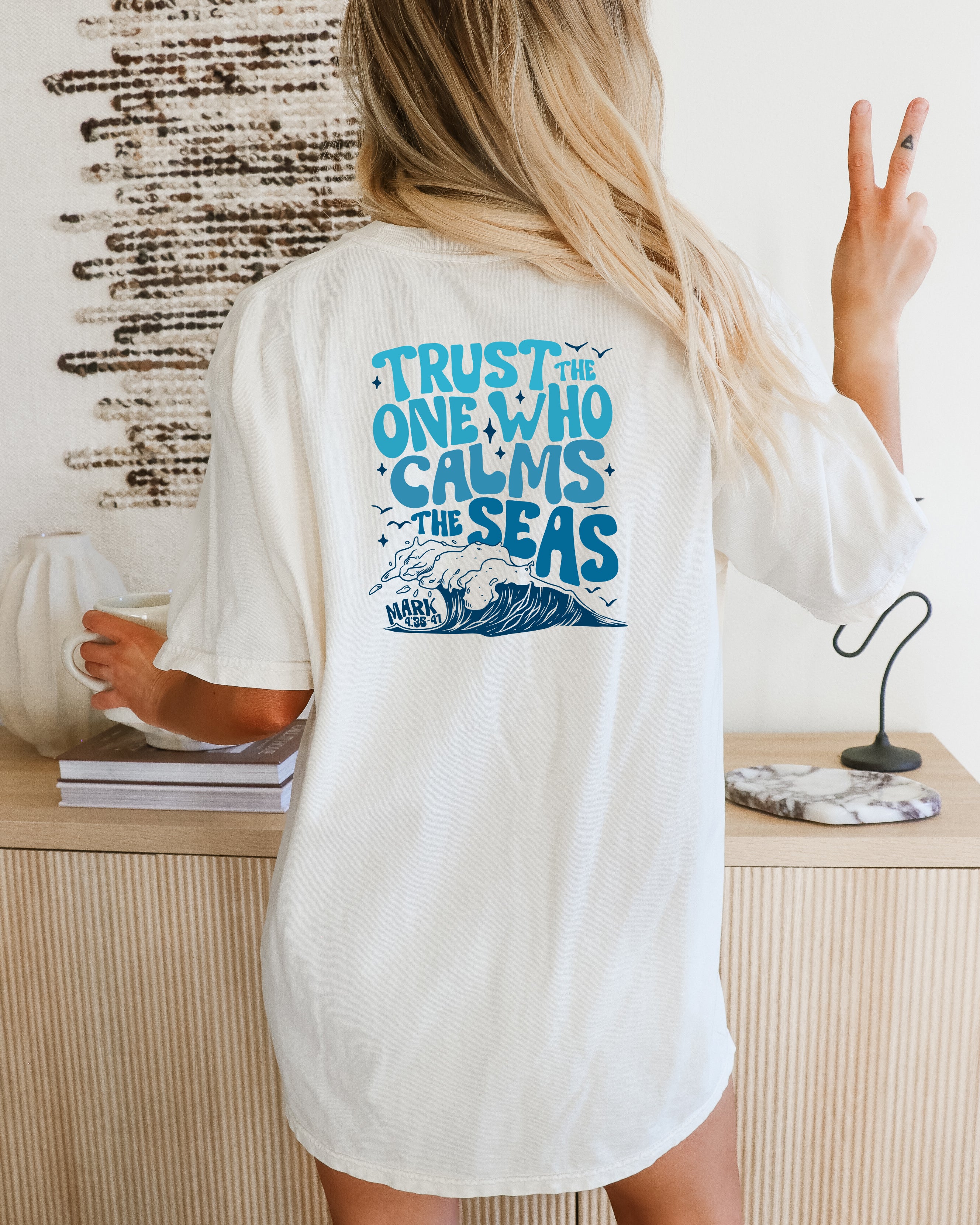 Trust the One Who Calms the Seas (Mark 4:35-41) Vacation Summer Lake Ocean Tees