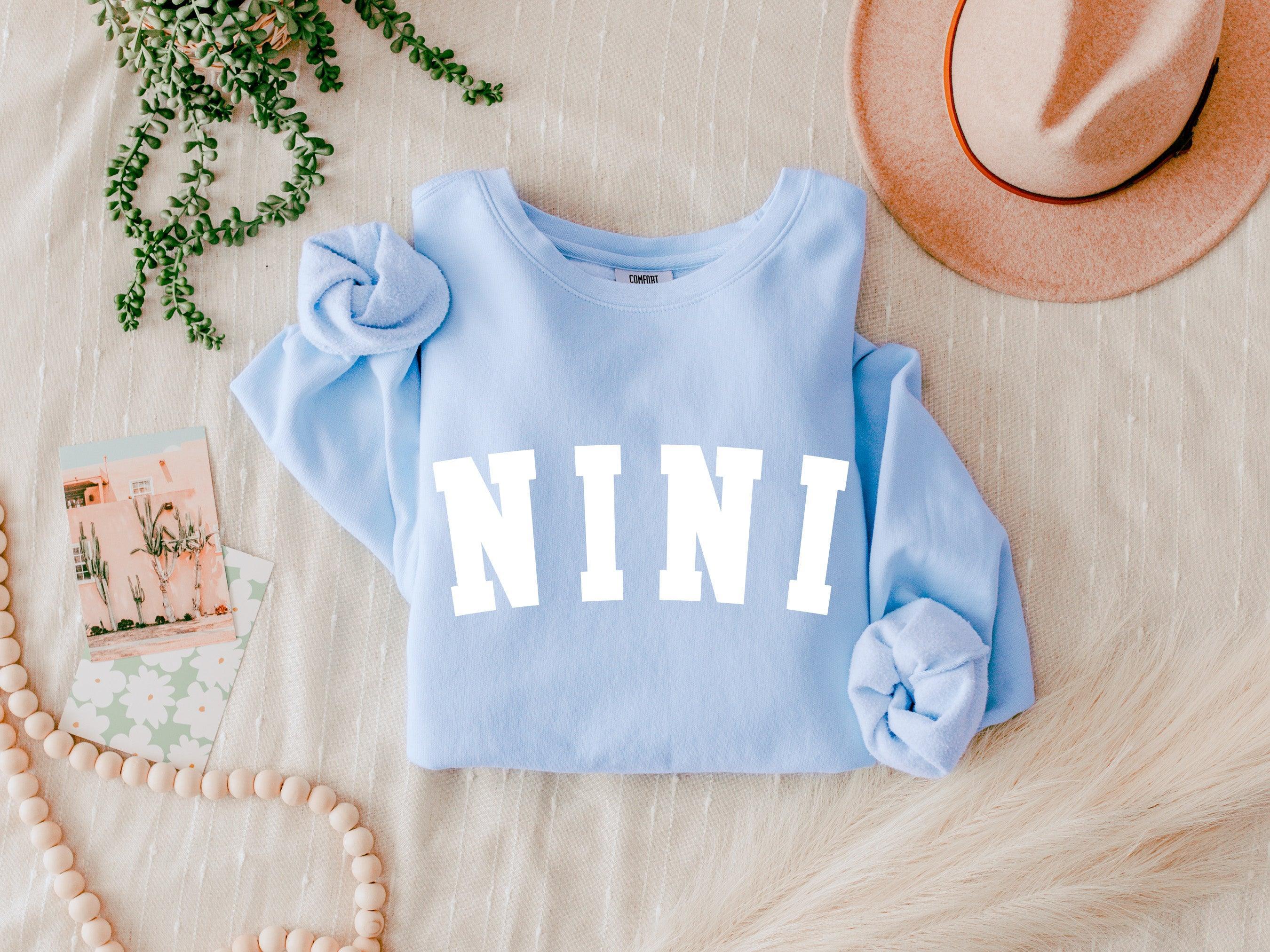 Nini Grandma Garment Dyed Comfort Colors Sweatshirt
