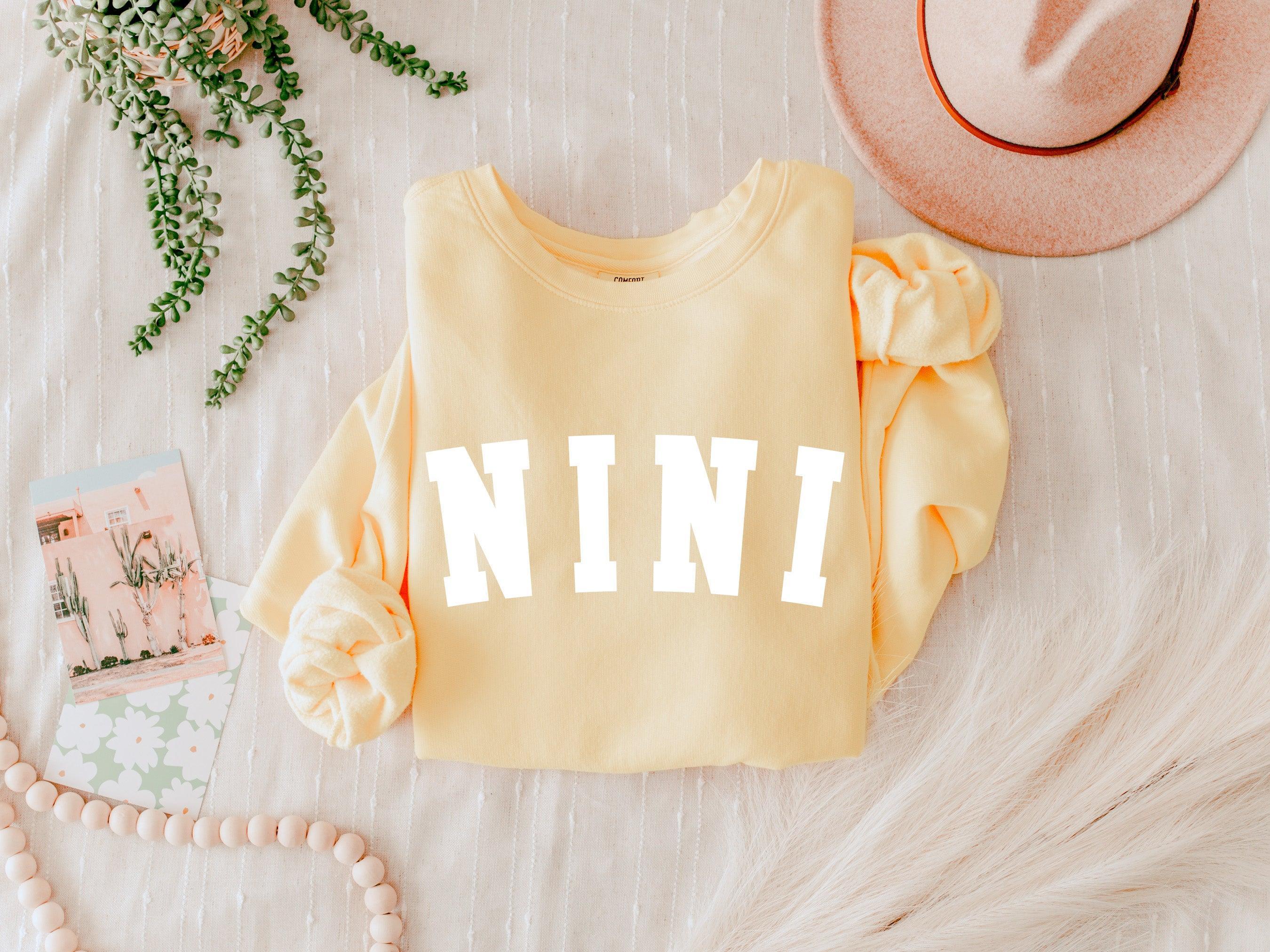 Nini Grandma Garment Dyed Comfort Colors Sweatshirt
