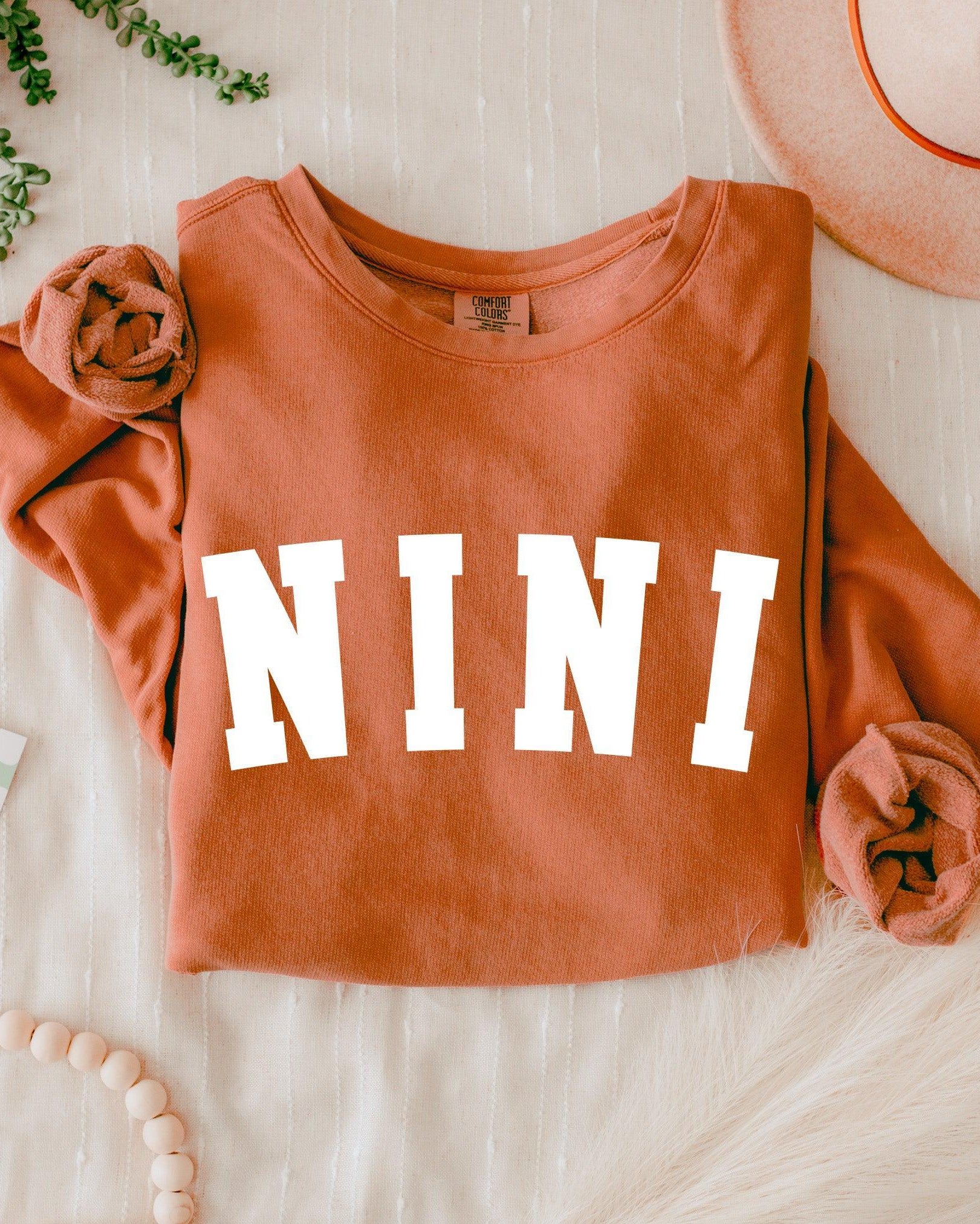 Nini Grandma Garment Dyed Comfort Colors Sweatshirt