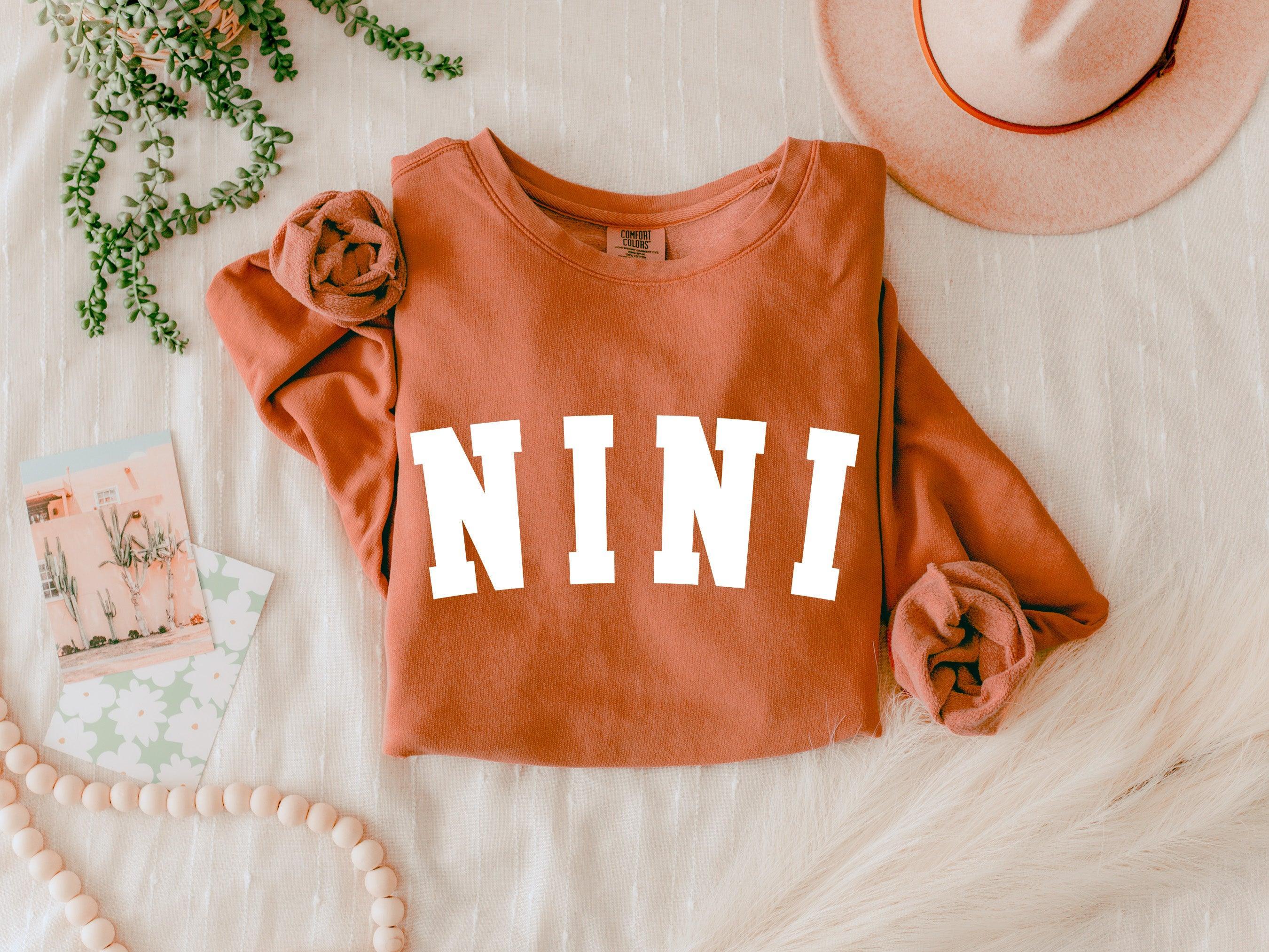 Nini Grandma Garment Dyed Comfort Colors Sweatshirt