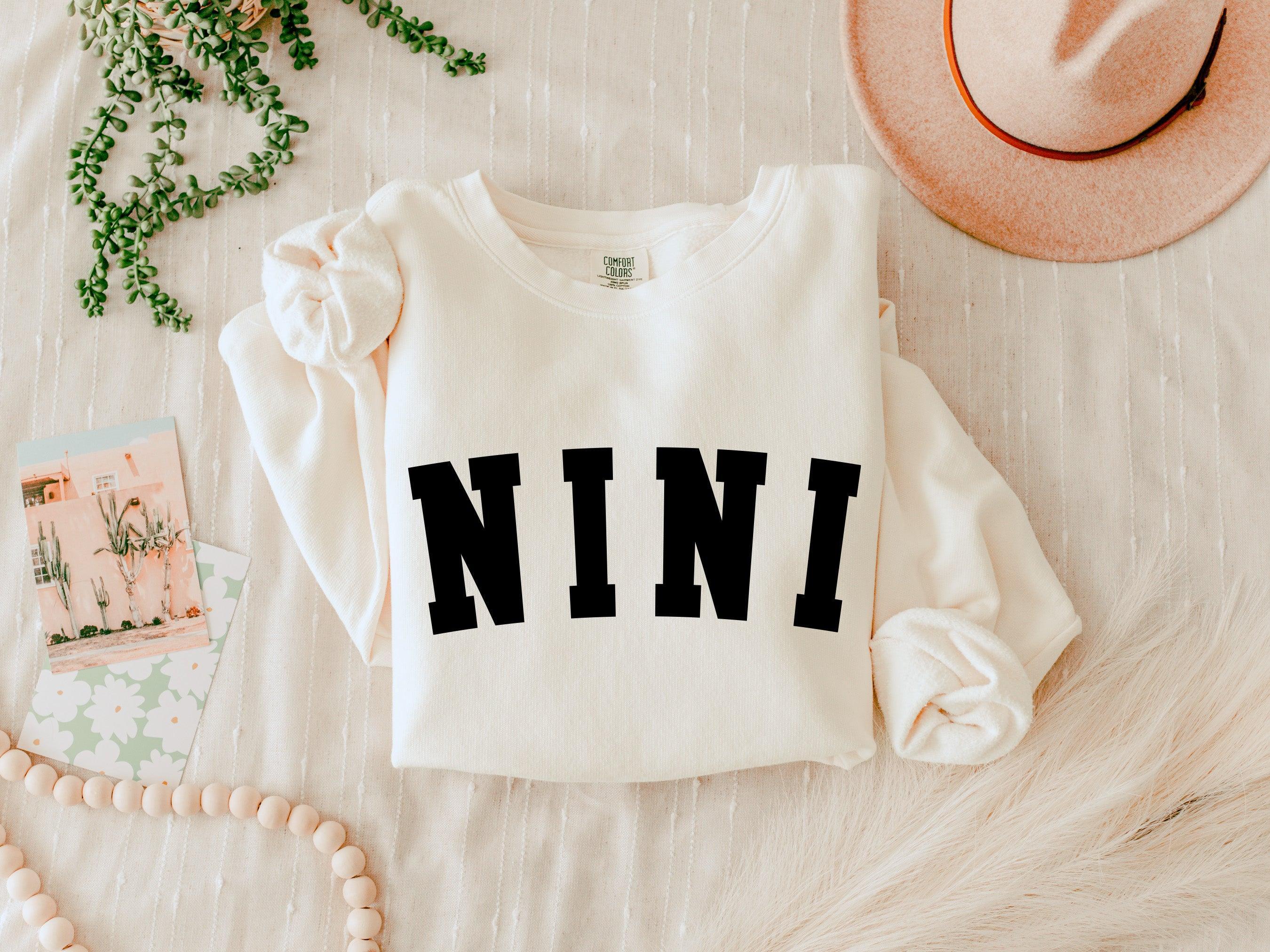 Nini Grandma Garment Dyed Comfort Colors Sweatshirt