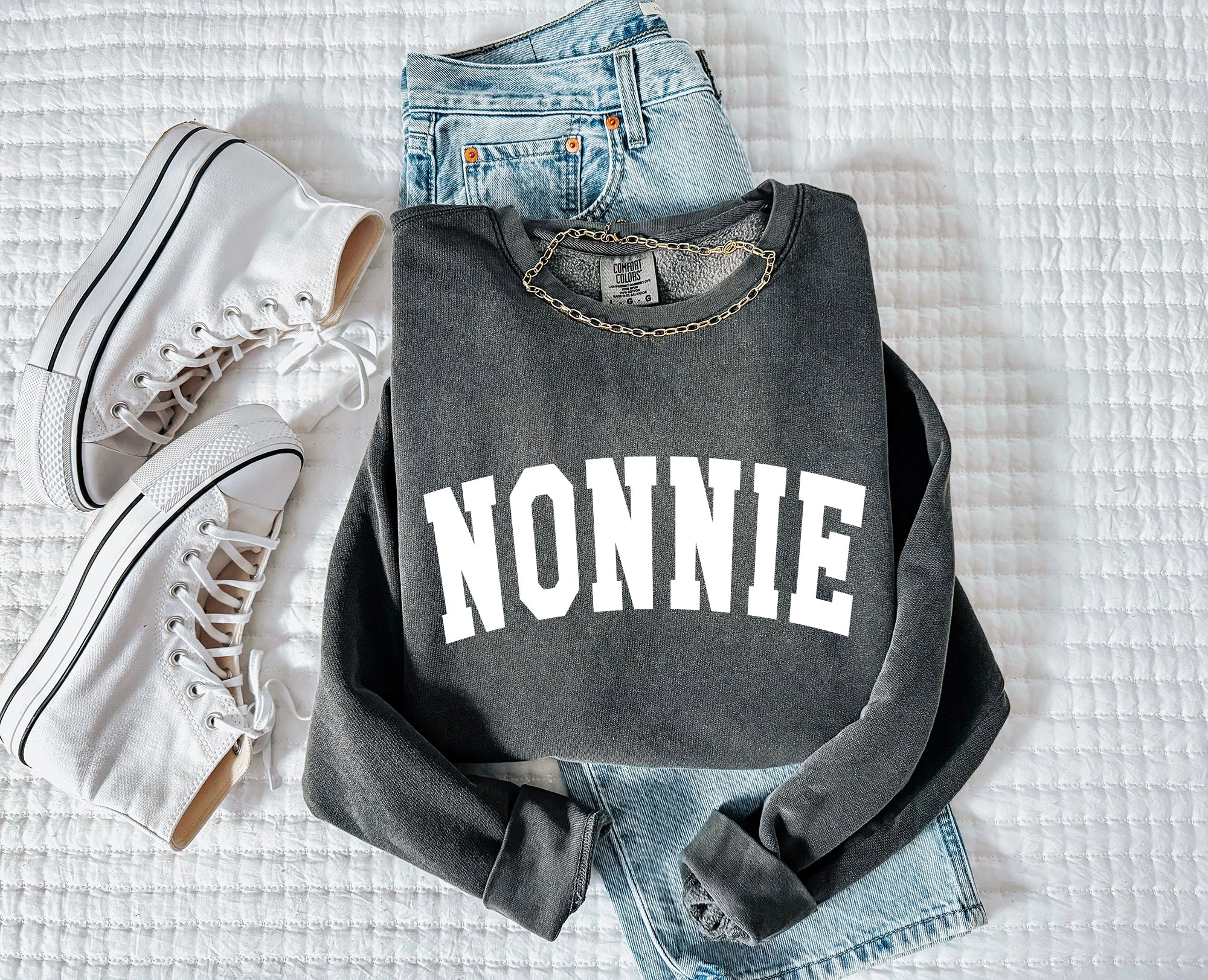 Nonnie Grandma Garment Dyed Comfort Colors Sweatshirt