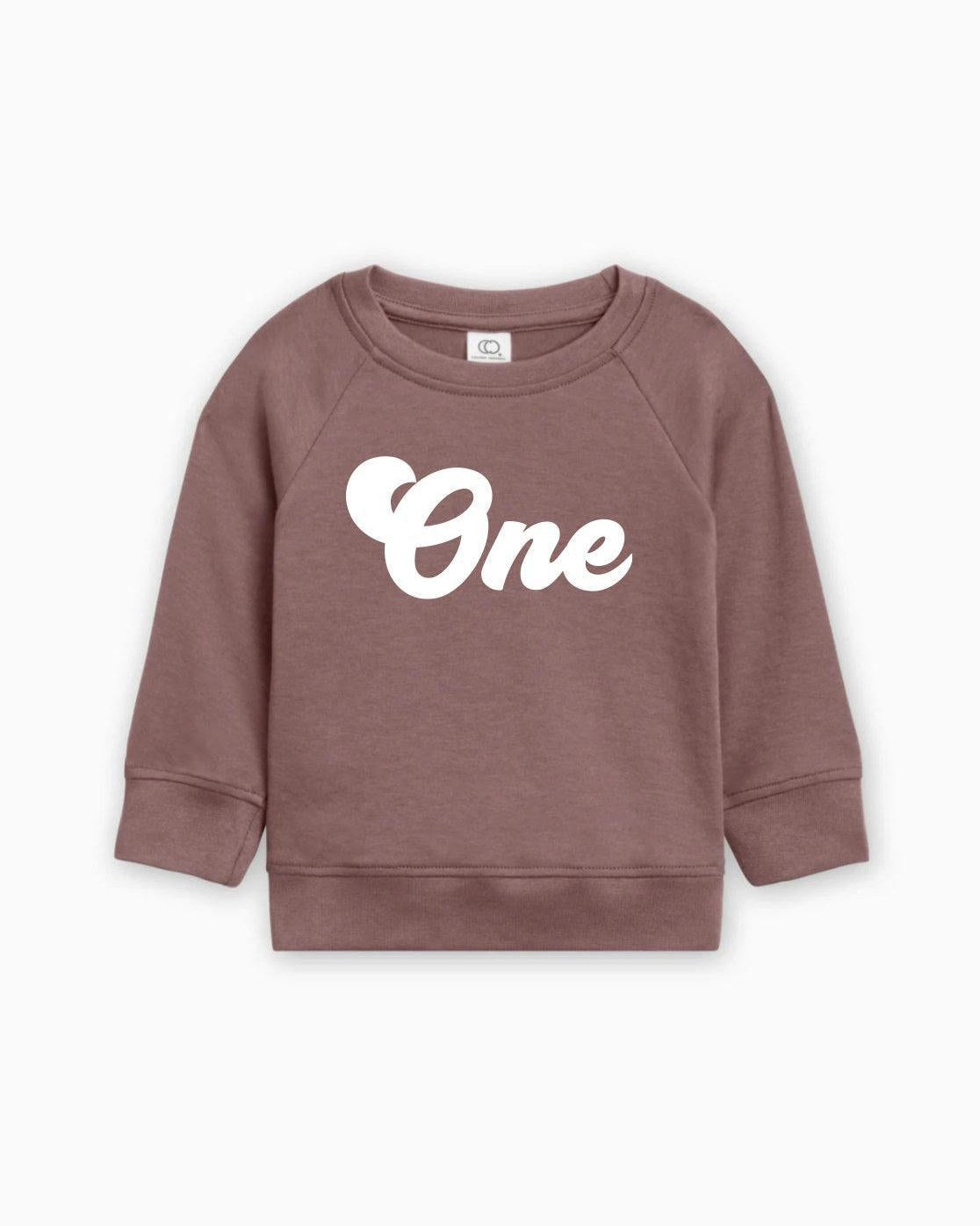 One Birthday 1st Birthday Toddler Organic Cotton Pullover (Groovy)