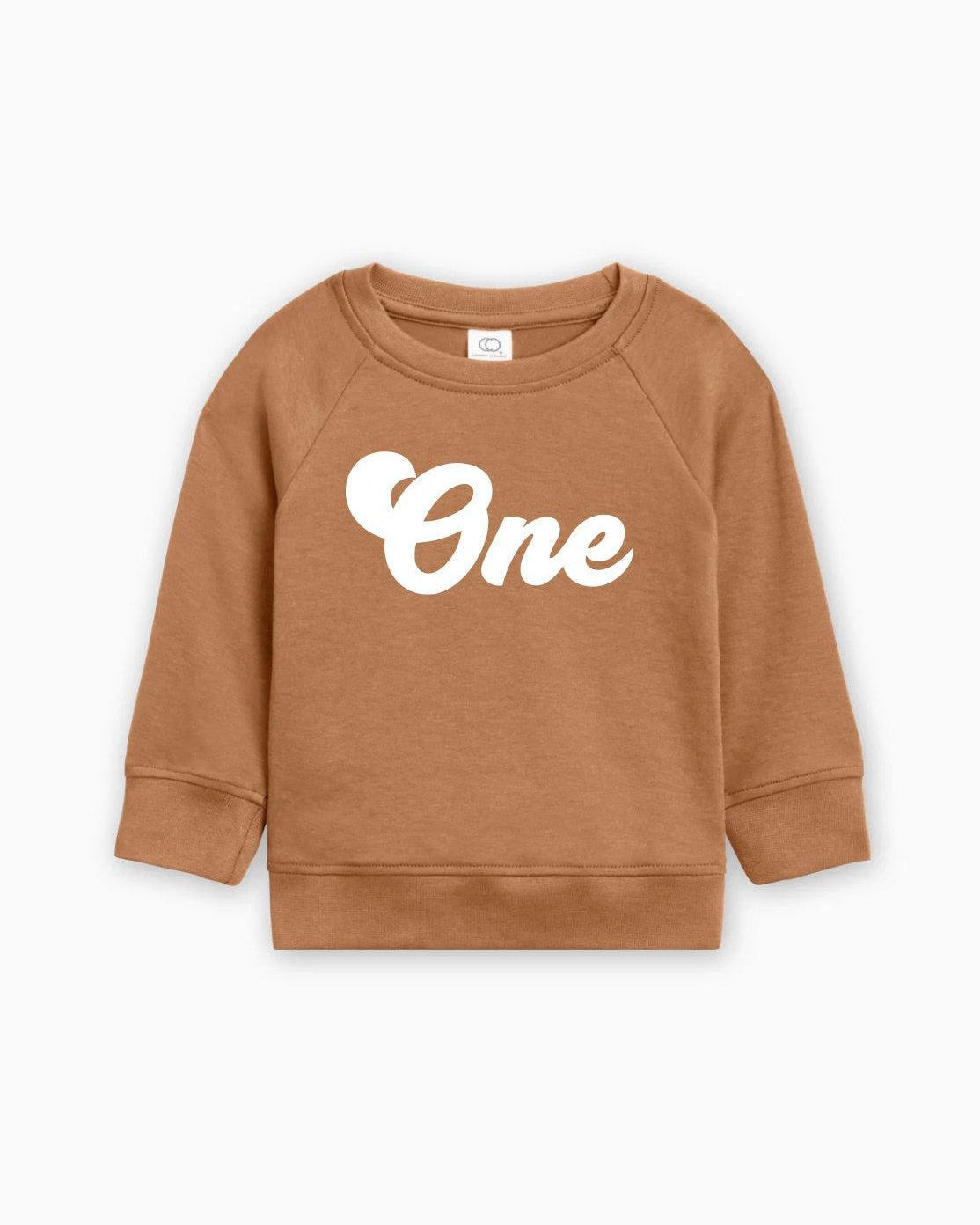 One Birthday 1st Birthday Toddler Organic Cotton Pullover (Groovy)