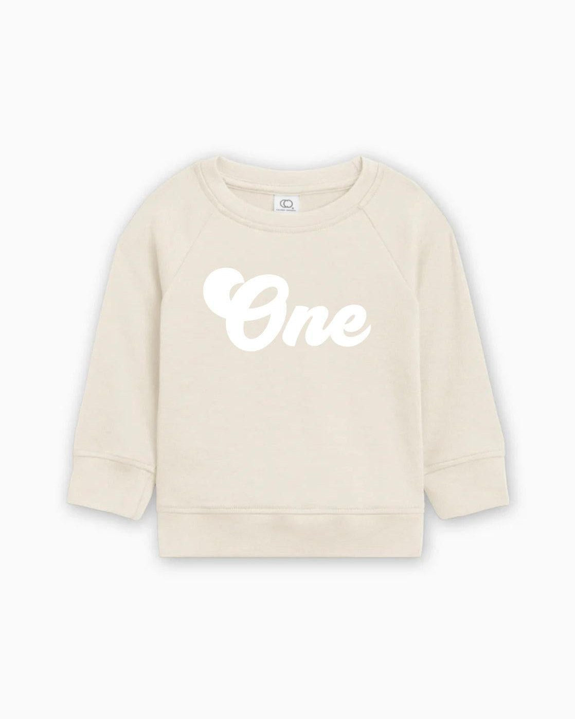 One Birthday 1st Birthday Toddler Organic Cotton Pullover (Groovy)